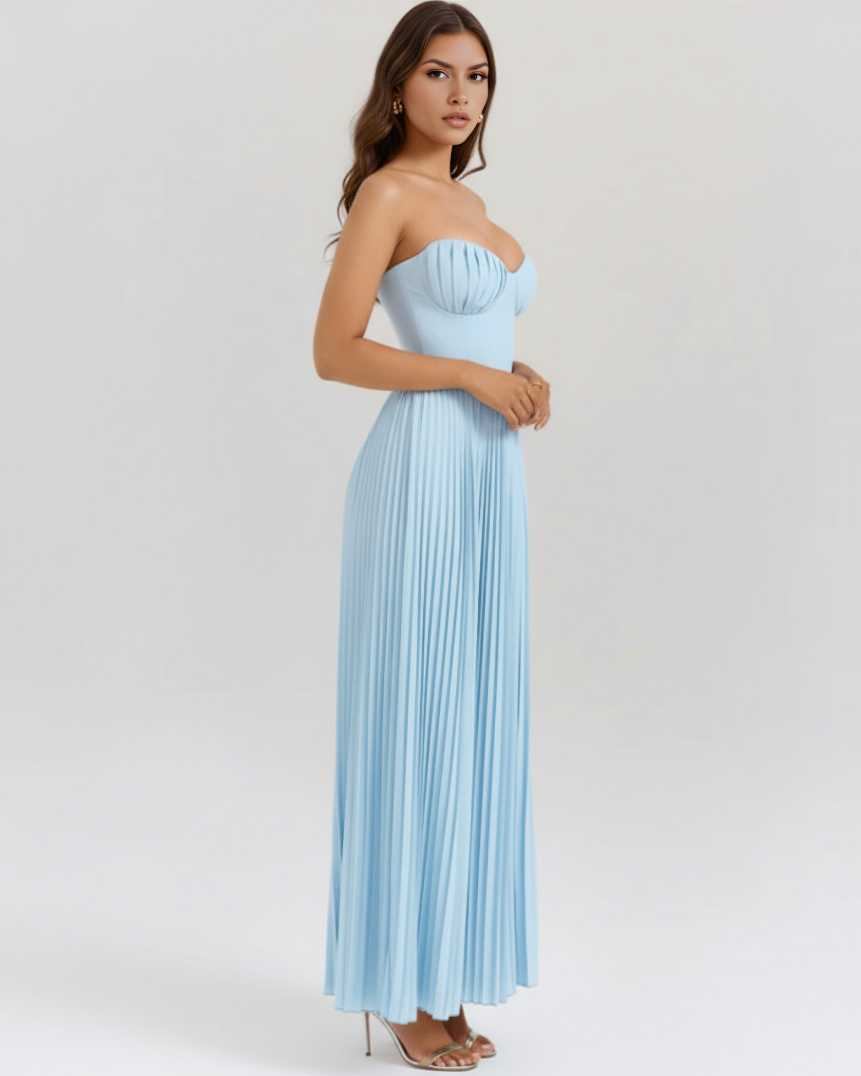 Sie Maxikleid Hellblau – Core Gown Length Dress | FormaLuxe