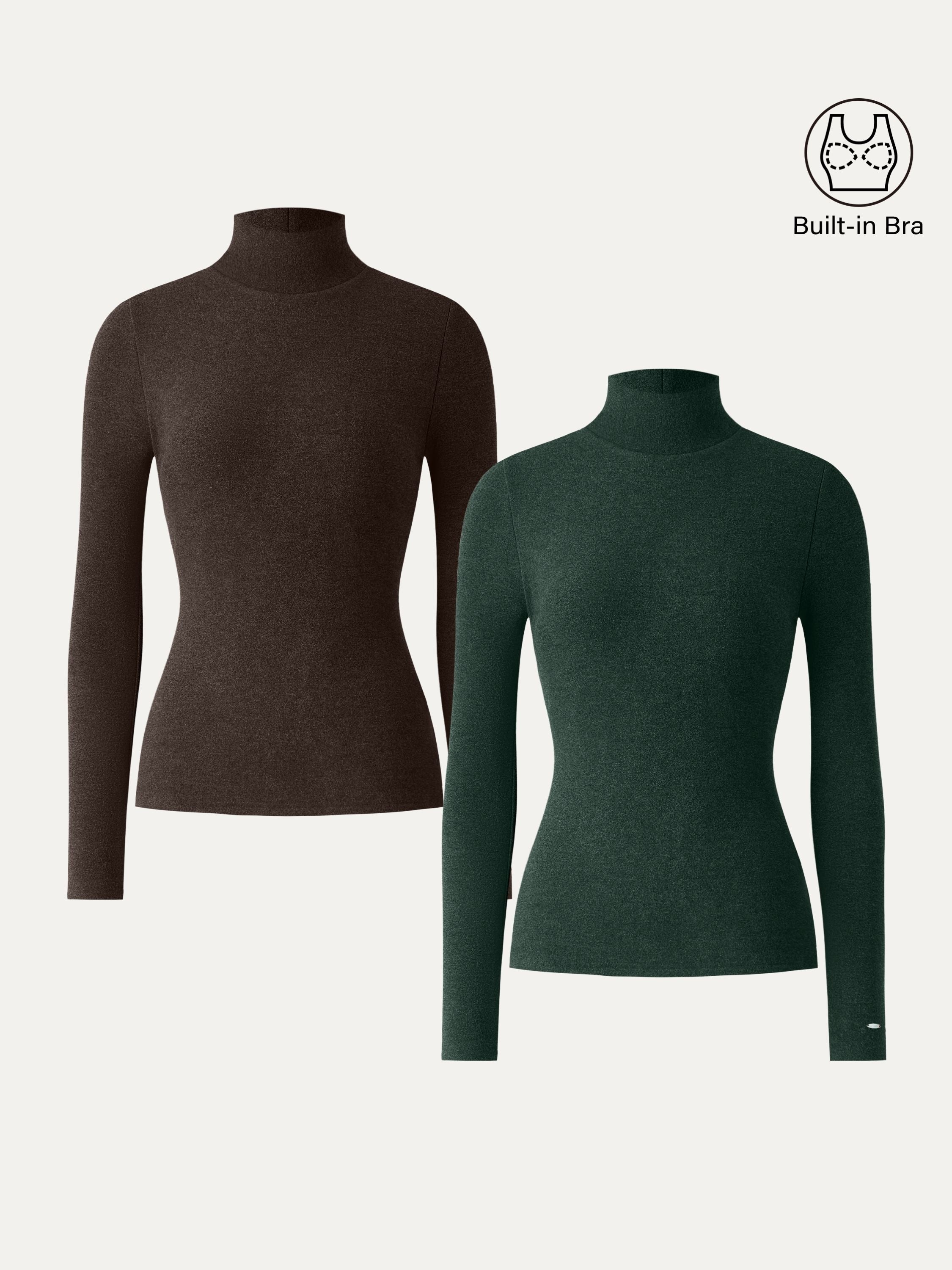 MaxWarm Turtleneck Long Sleeve Brami Heather Black – Women > Tops > Bra Tops | FormaLuxe
