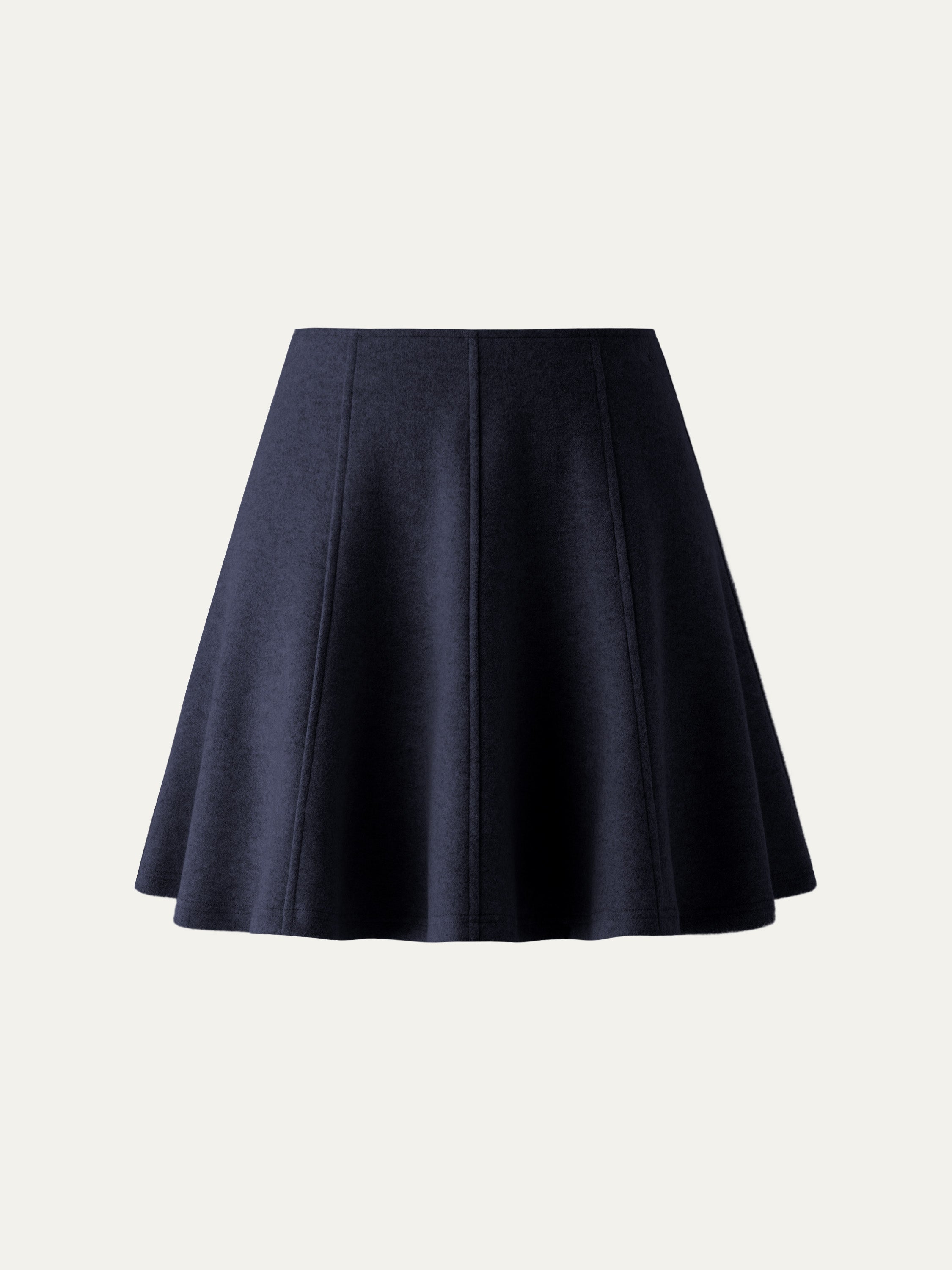 High Waisted Flare Hem Mini Skirt Heather Oatmeal – Women > Bottoms > Skirts | FormaLuxe