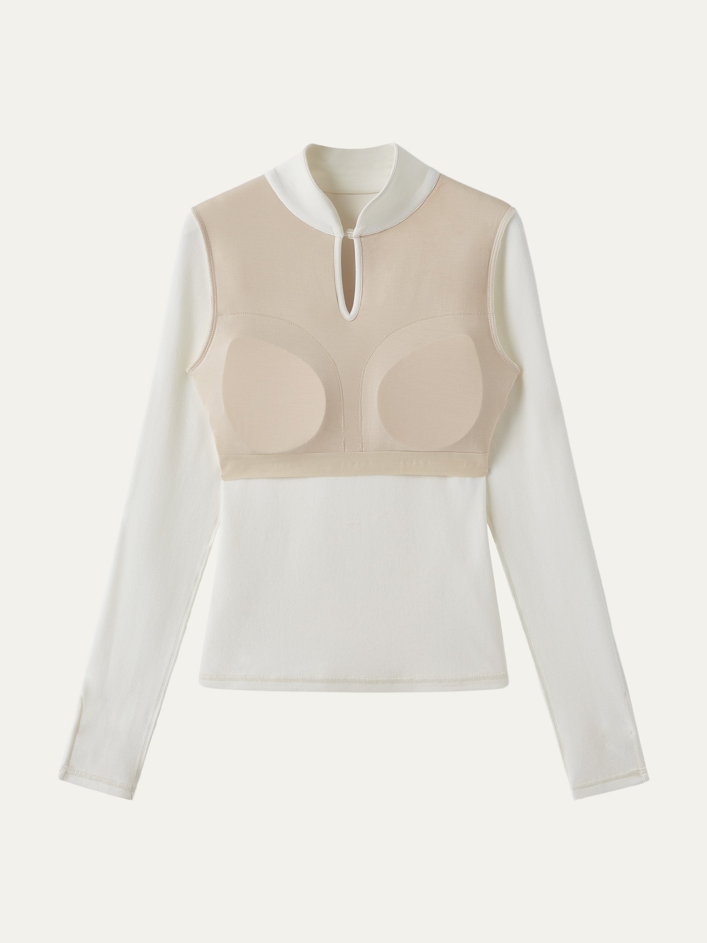 Mandarin Collar Frog Button Brami Top Limited Edition Off White – Women > Tops > Bra Tops | FormaLuxe