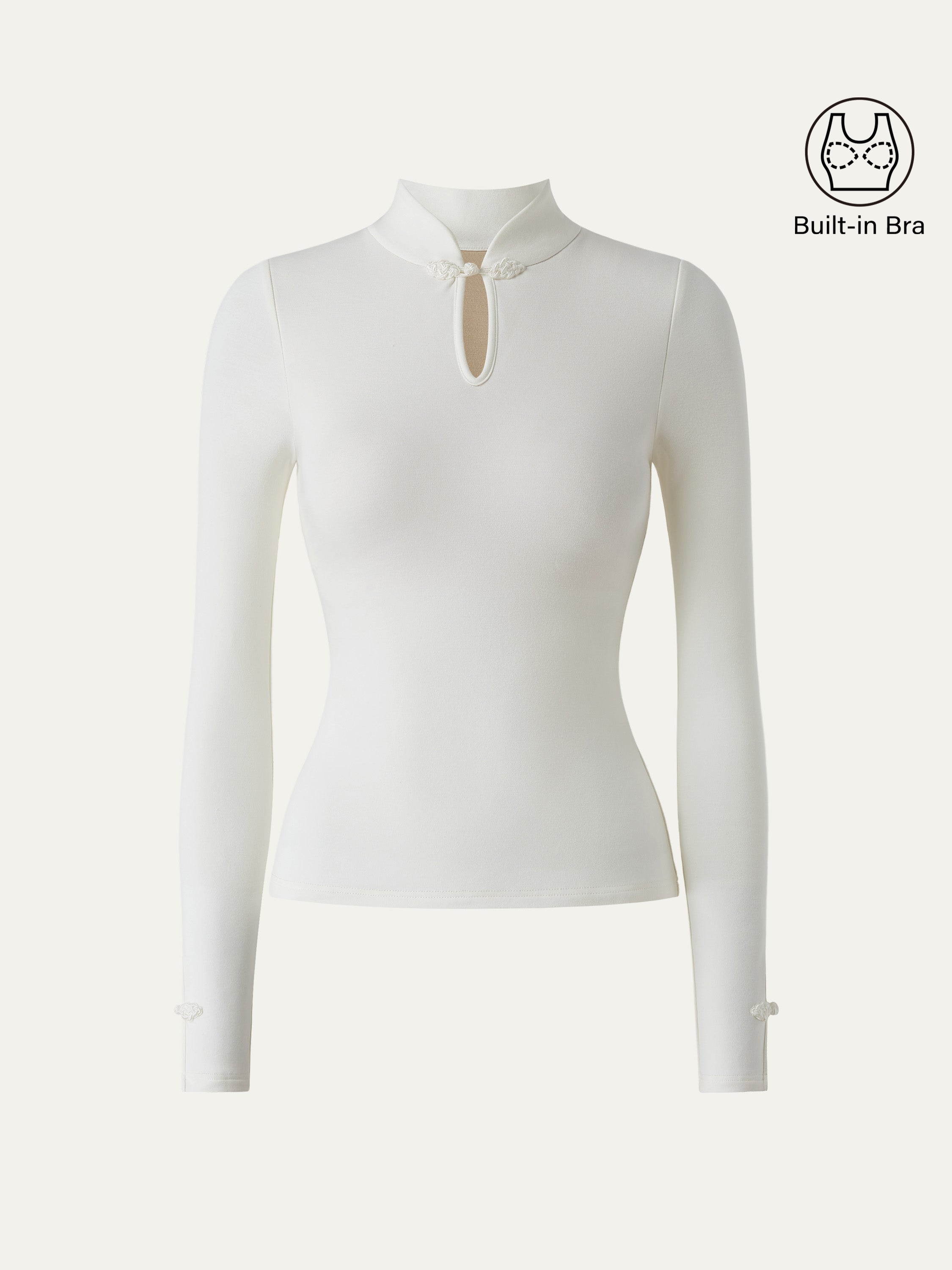 Mandarin Collar Frog Button Brami Top Limited Edition Off White – Women > Tops > Bra Tops | FormaLuxe