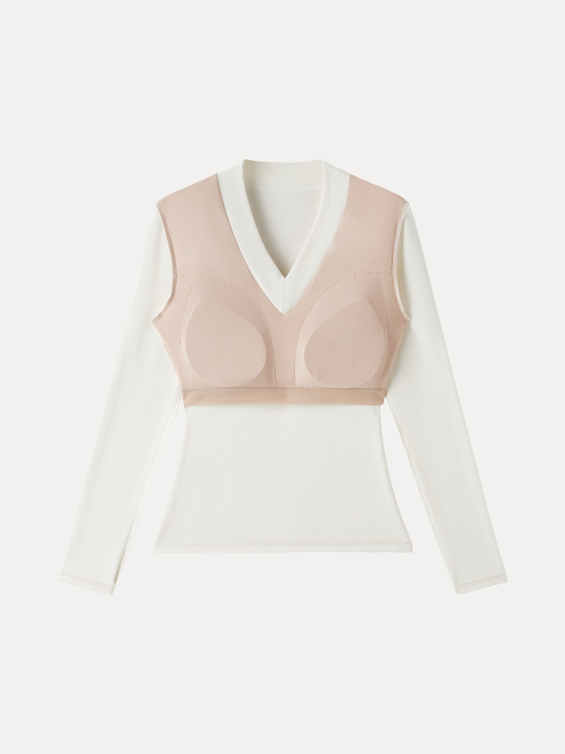 Essential V-neck Wide Binding Slimming Brami Top Off White – Women > Tops > Bra Tops | FormaLuxe