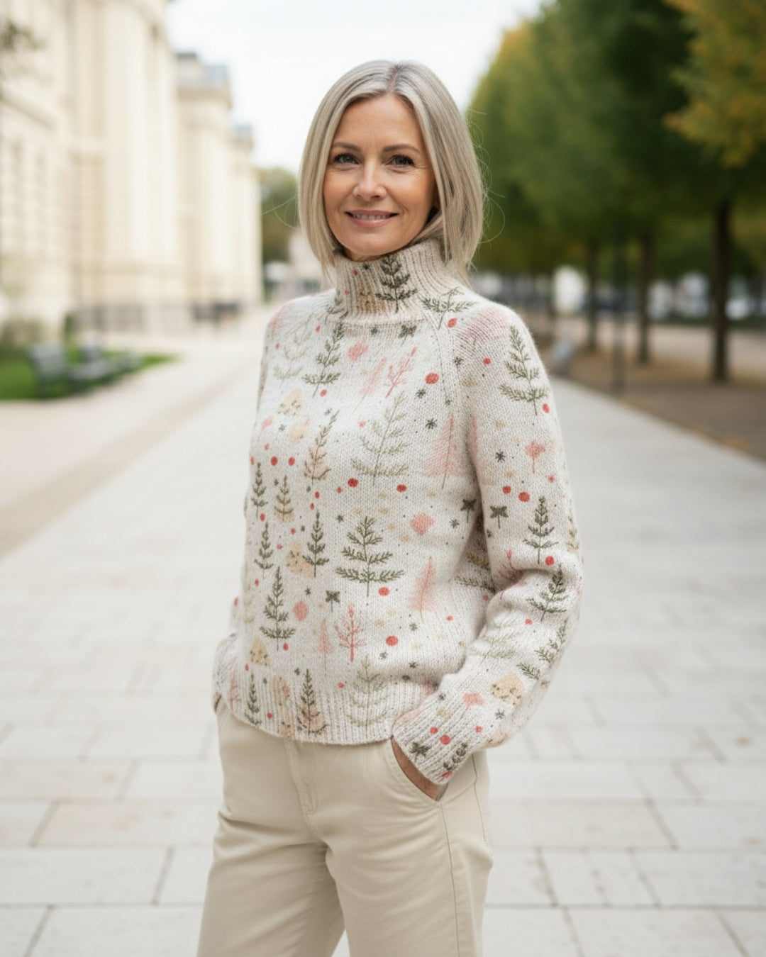 Christmas Knit Turtleneck Sweater | FormaLuxe
