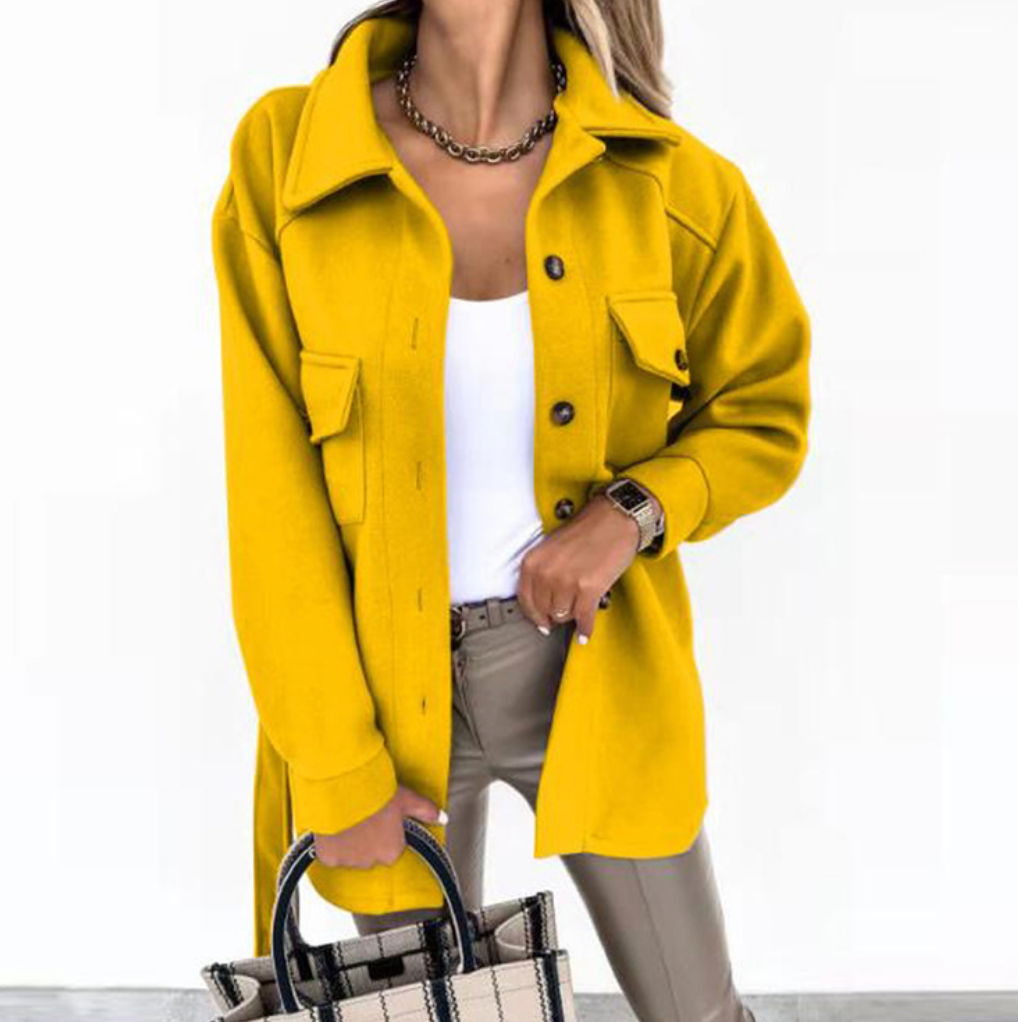 Brigitte | Schicke und elegante Herbstjacke Khaki | FormaLuxe