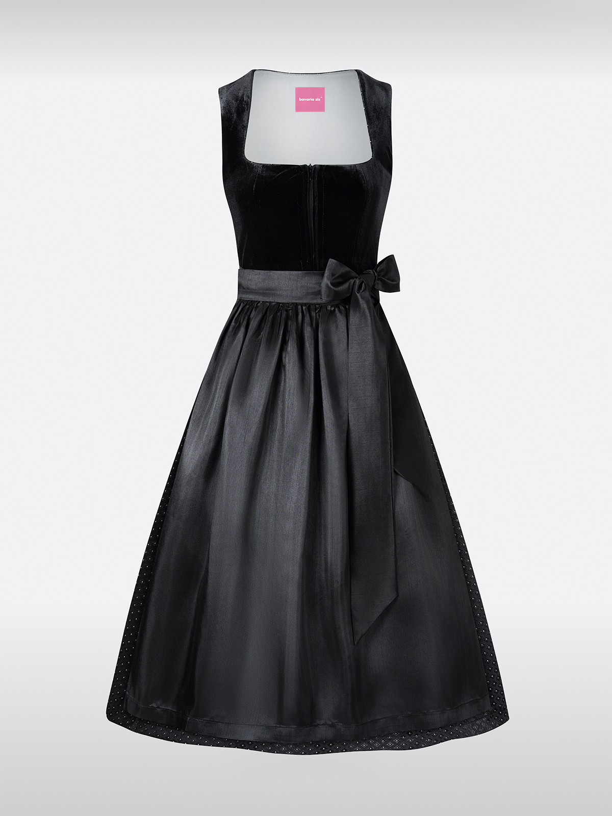Samt Dirndl in Schwarze mit Gerader Ausschnitt – SZ24DIRNDL | FormaLuxe