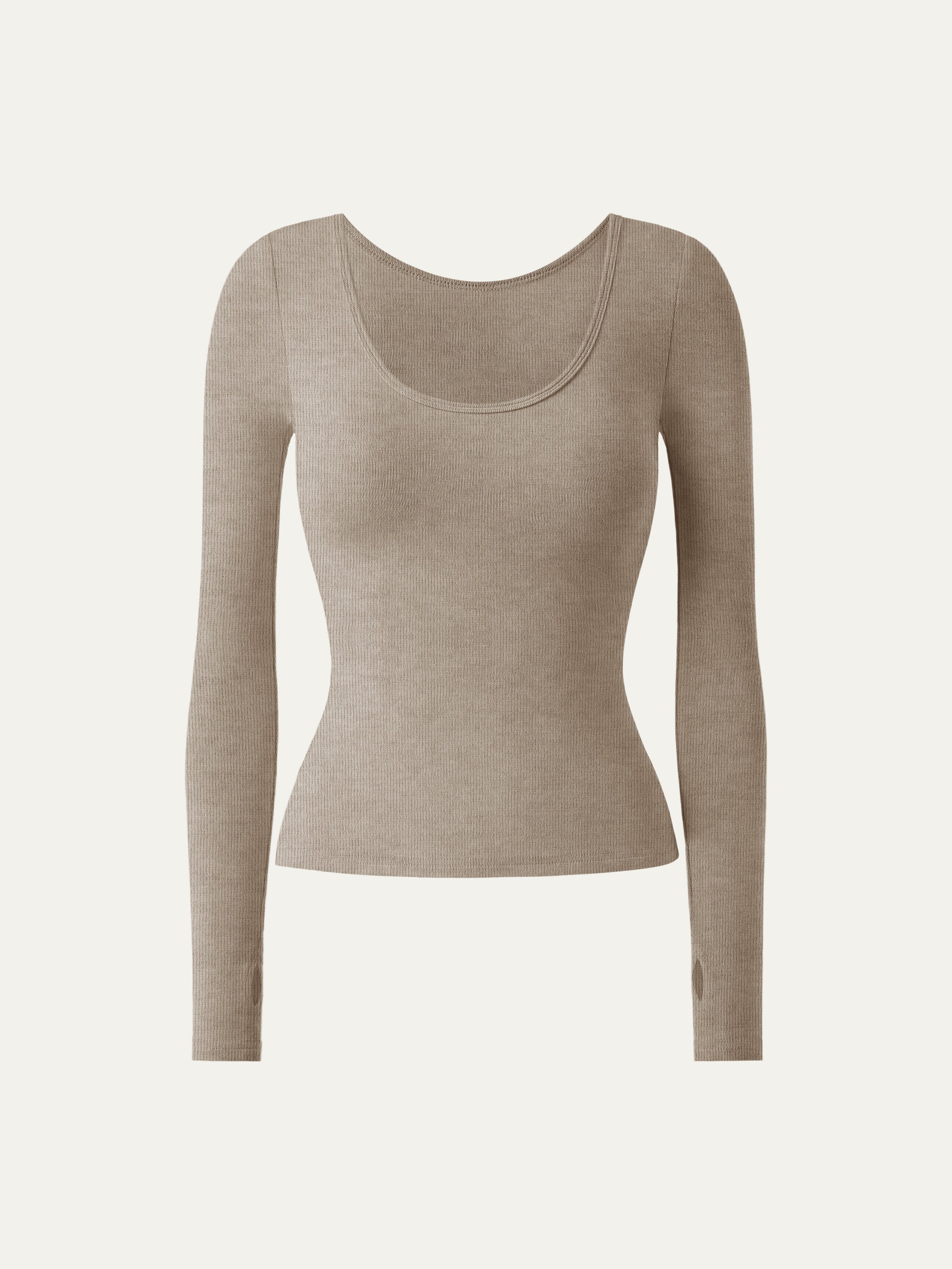 Essential Lyocell Cashmere Multi-Wear Long Sleeve Top with Thumbholes Black – Women > Tops > Shirts&Tops | FormaLuxe