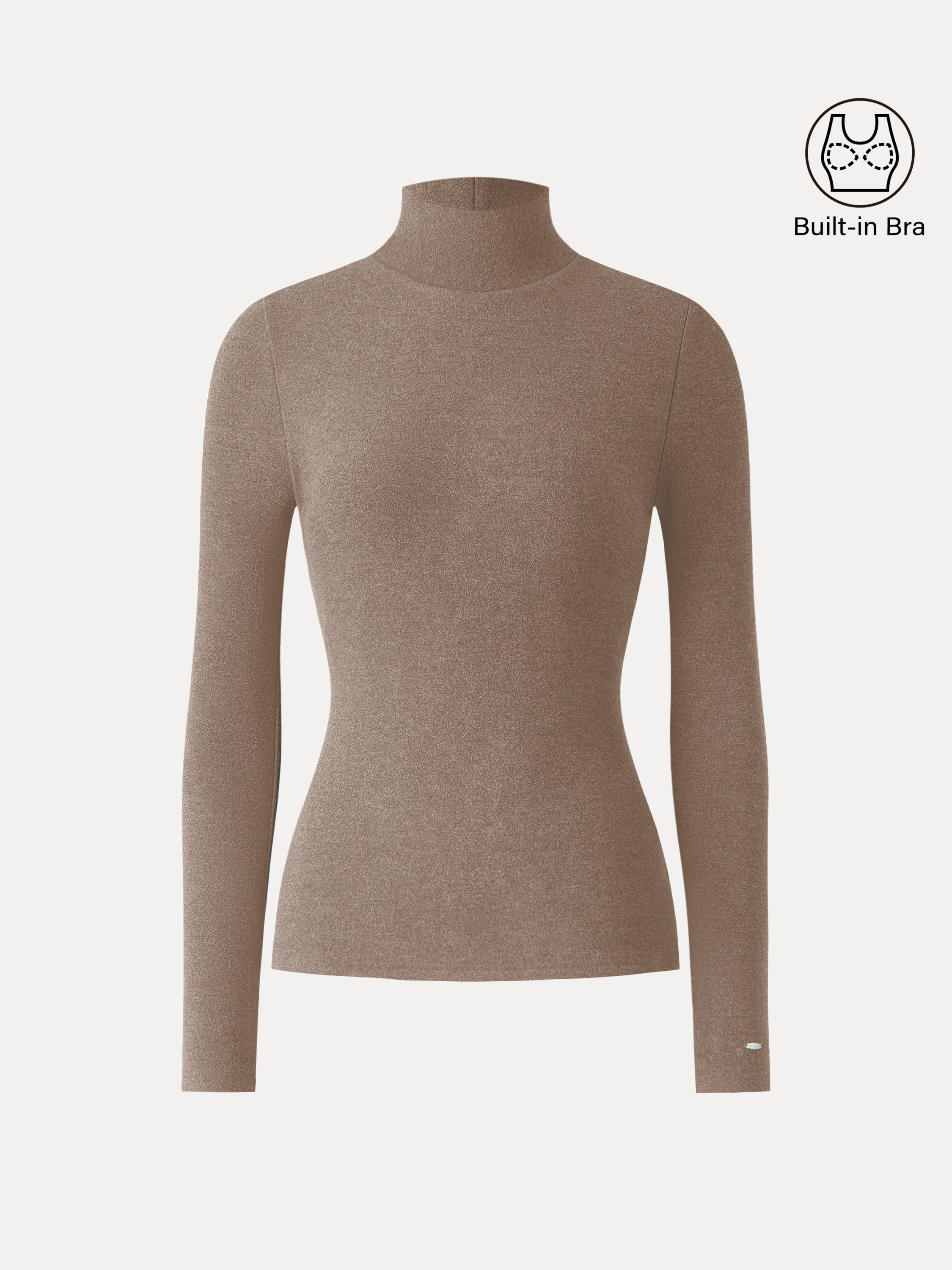MaxWarm Turtleneck Long Sleeve Brami Heather Black – Women > Tops > Bra Tops | FormaLuxe