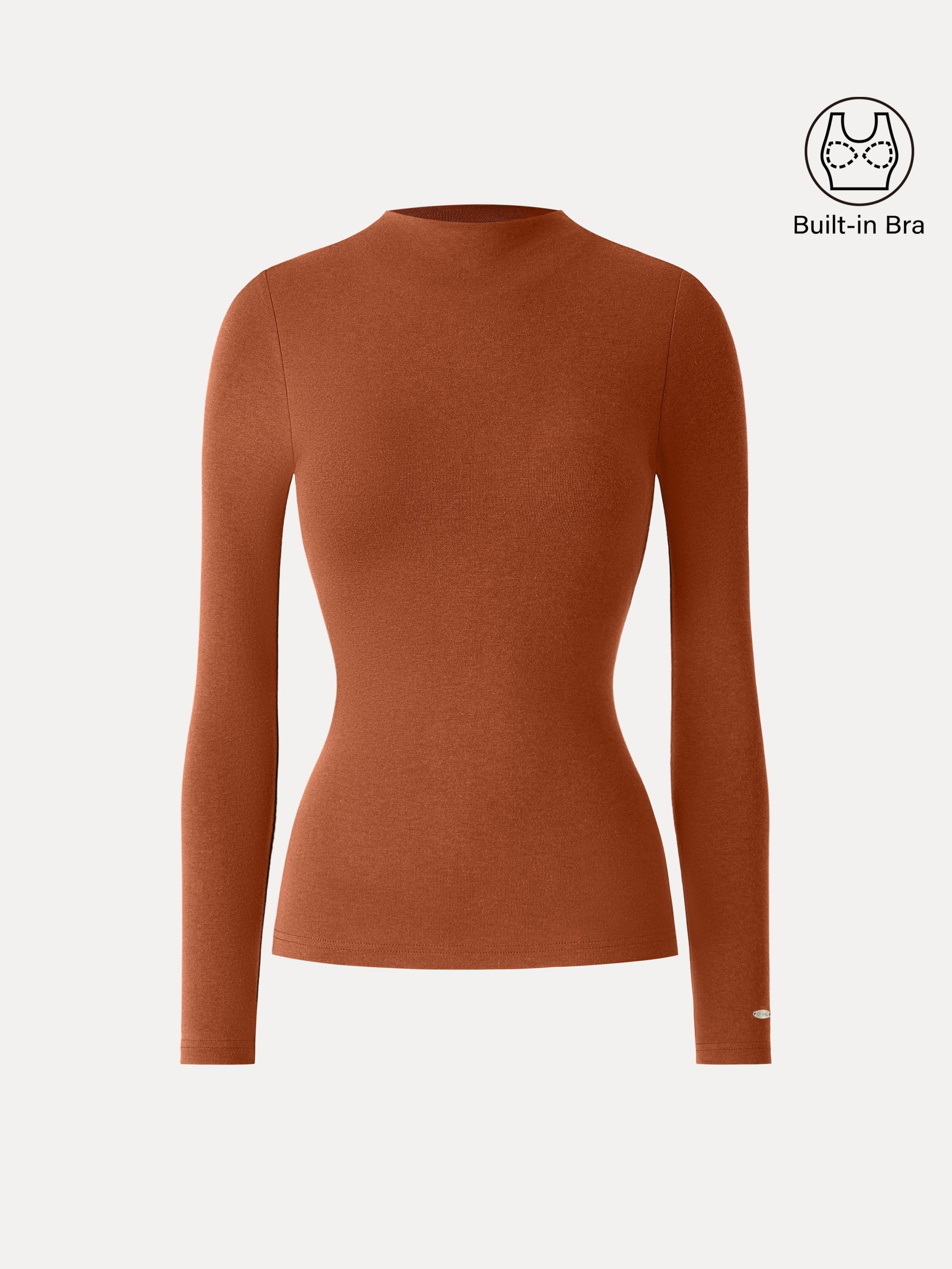 LiteWarm Mockneck Long Sleeve Brami Forest Night – Women > Tops > Bra Tops | FormaLuxe