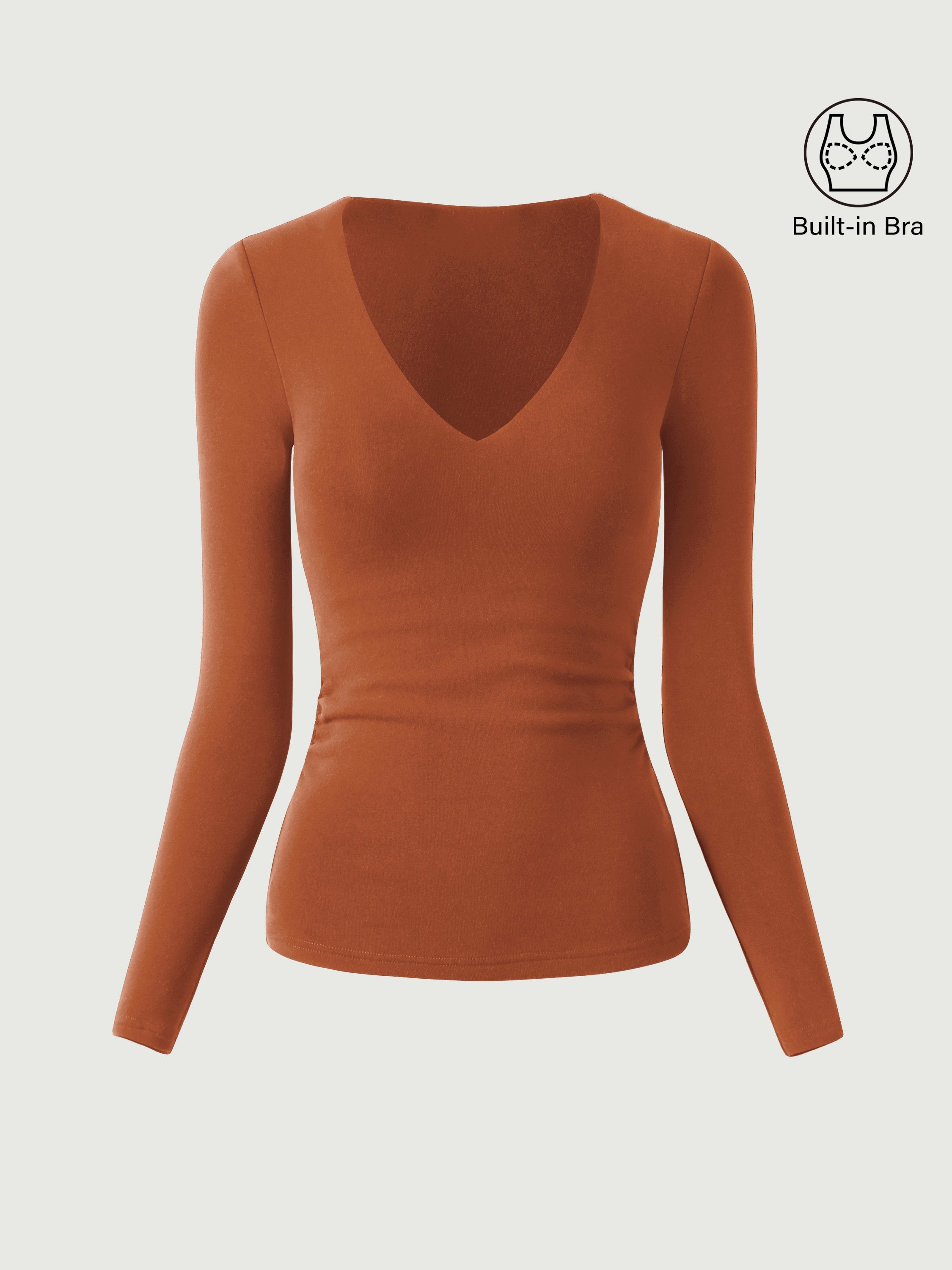 Haut Brami à encolure en V et côtés froncés Eco-Mousse®2.0 Espresso – Femmes > Hauts > Hauts de soutien-gorge | FormaLuxe