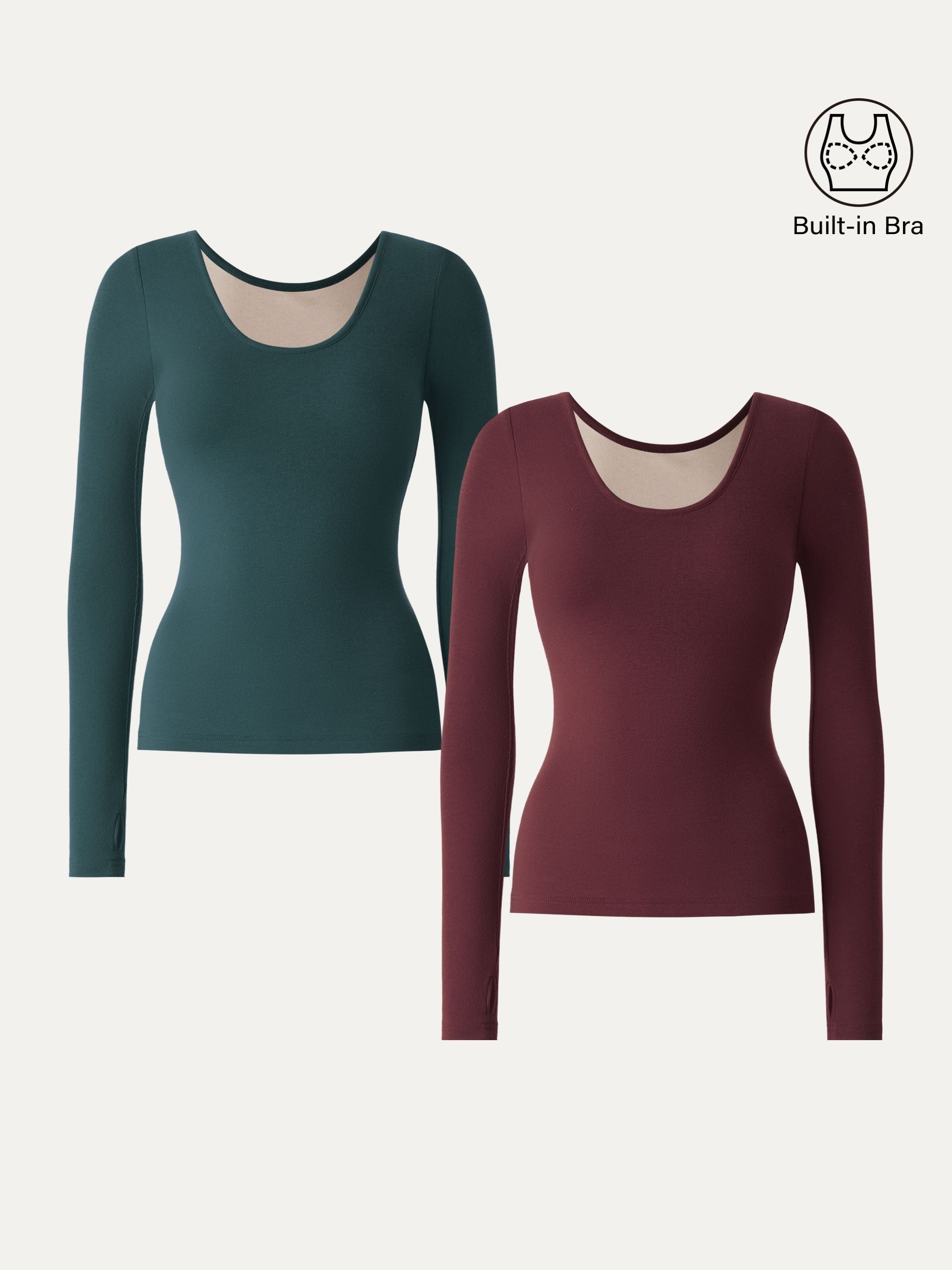 Lyocell Cashmere Scoop Neck Thumbhole Brami Rust Orange – Women > Tops > Bra Tops | FormaLuxe