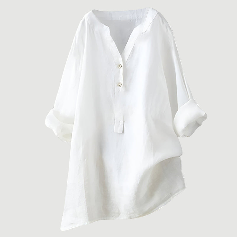 Zarina - Bequeme Leinenbluse Gelb | FormaLuxe