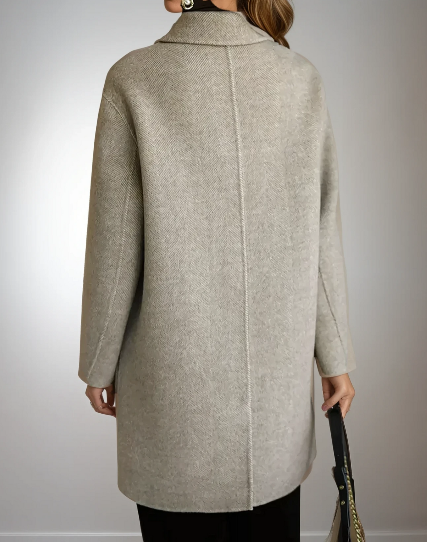 Megan | Eleganter langer Mantel Beige | FormaLuxe