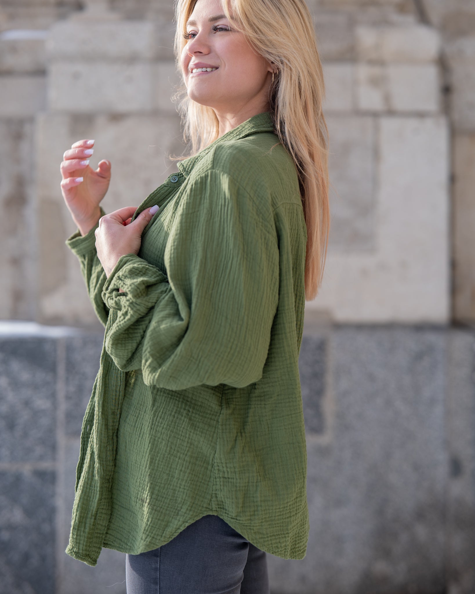 Musselin Bluse | Stella Weiß Rot – Oberteil | FormaLuxe