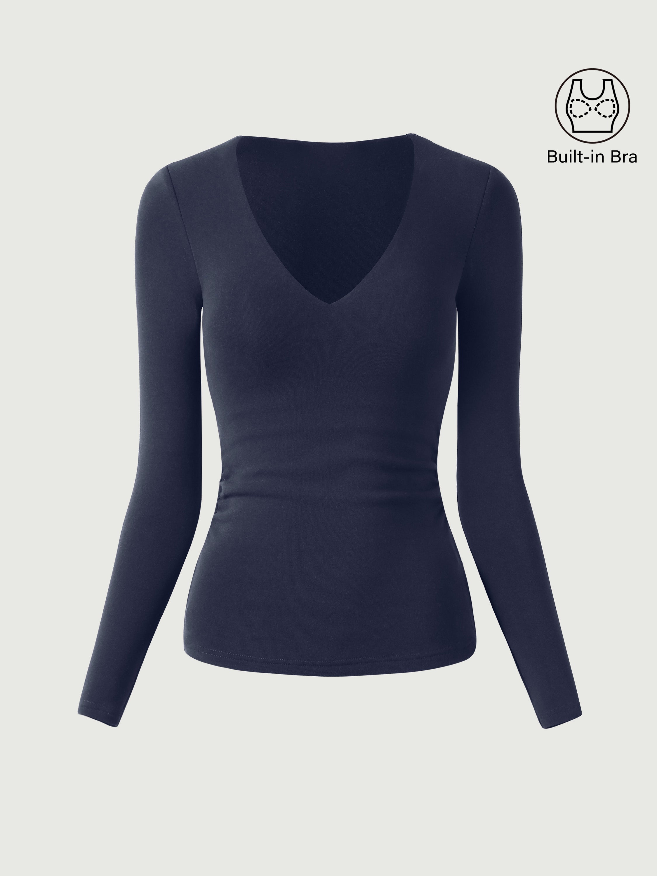 Haut Brami à encolure en V et côtés froncés Eco-Mousse®2.0 Espresso – Femmes > Hauts > Hauts de soutien-gorge | FormaLuxe