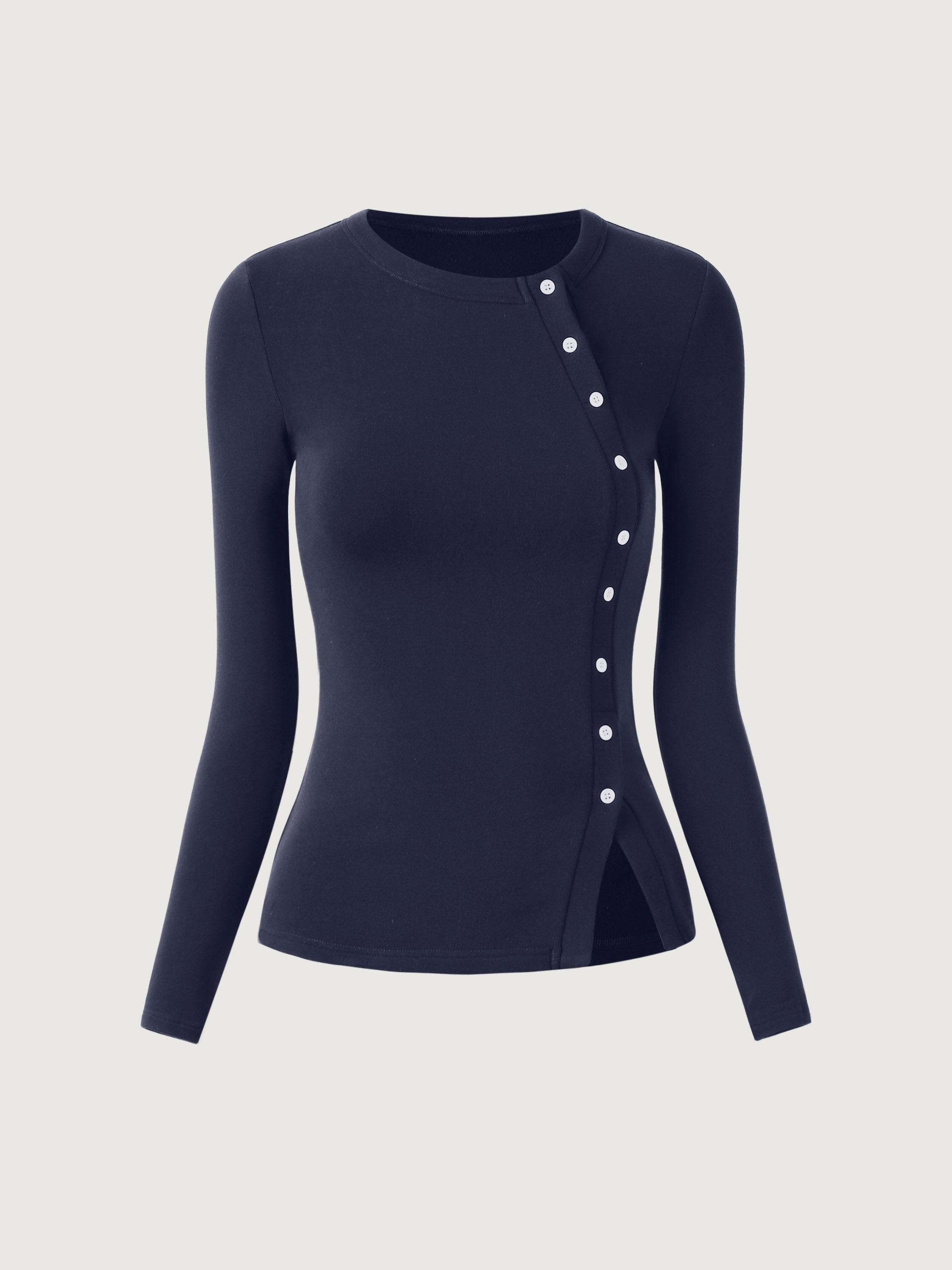 Top à Patte Asymétrique Eco-Mousse®2.0 Midnight Navy – Femmes > Hauts > Chemises&Hauts | FormaLuxe