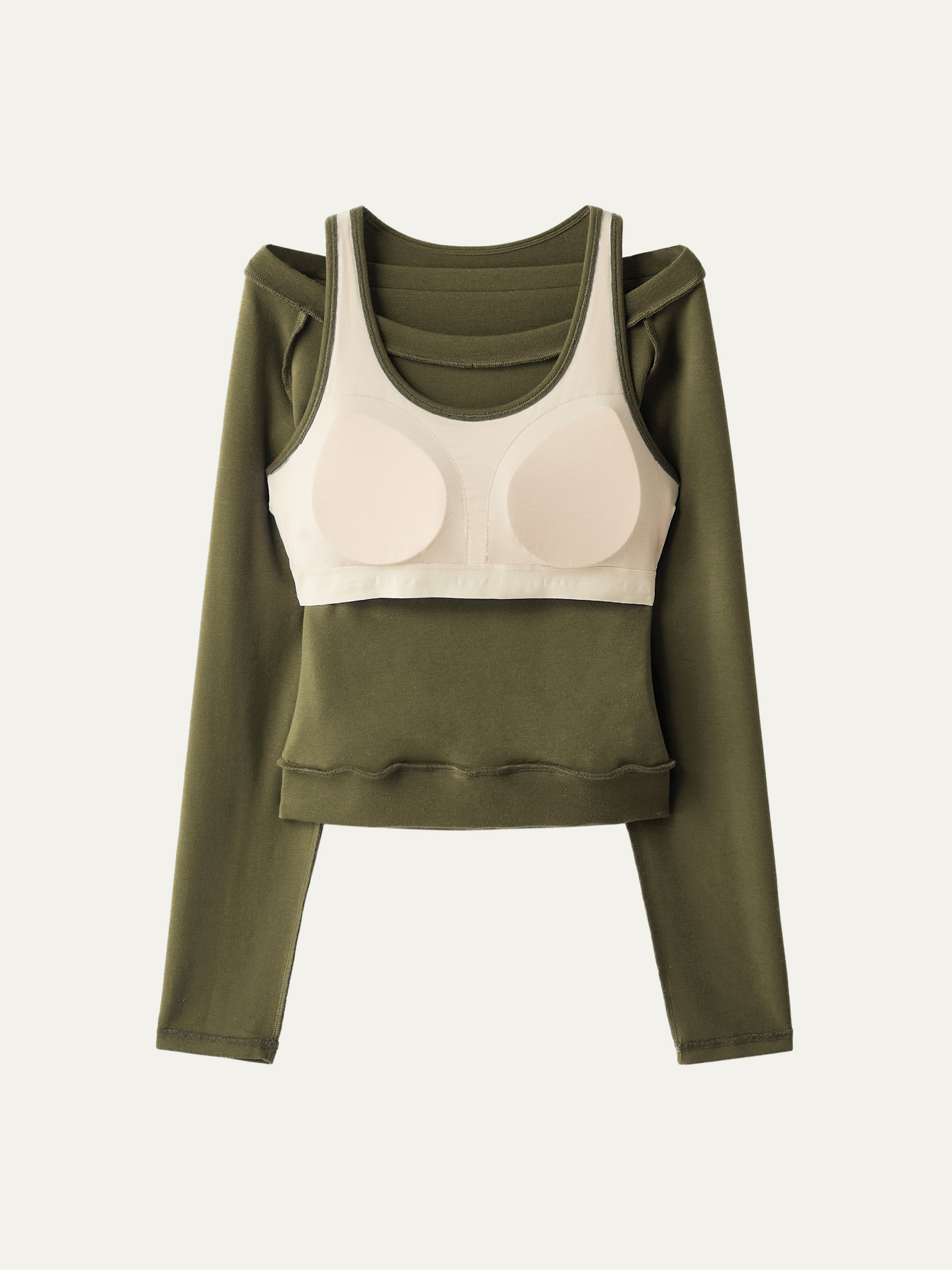 LiteWarm Multi-Wear Layering Brami Top Off White – Women > Tops > Bra Tops | FormaLuxe