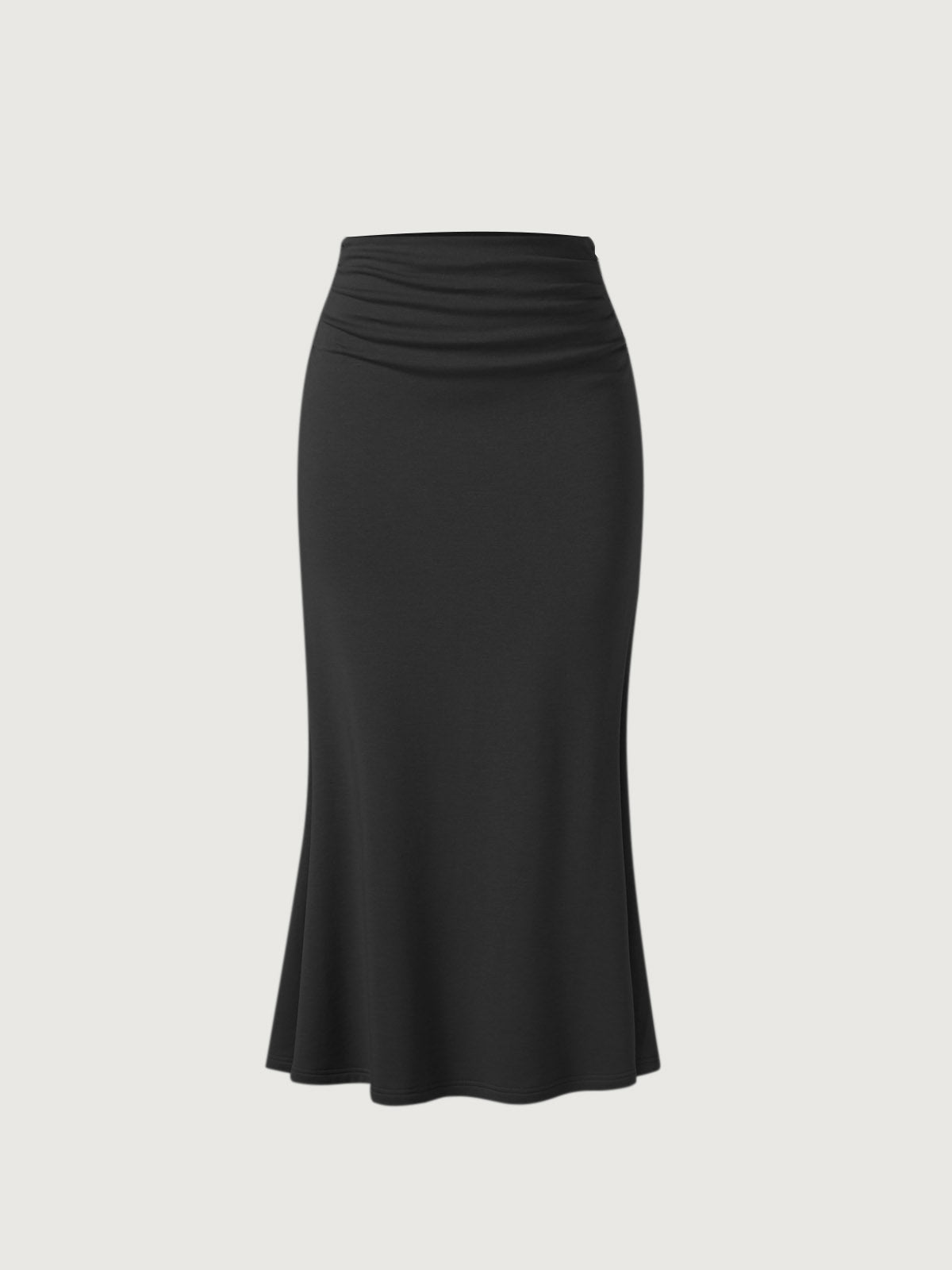 Jupe maxi sirène à côté froncé - Intérieur brossé Moss – Femmes > Bas > Jupes | FormaLuxe