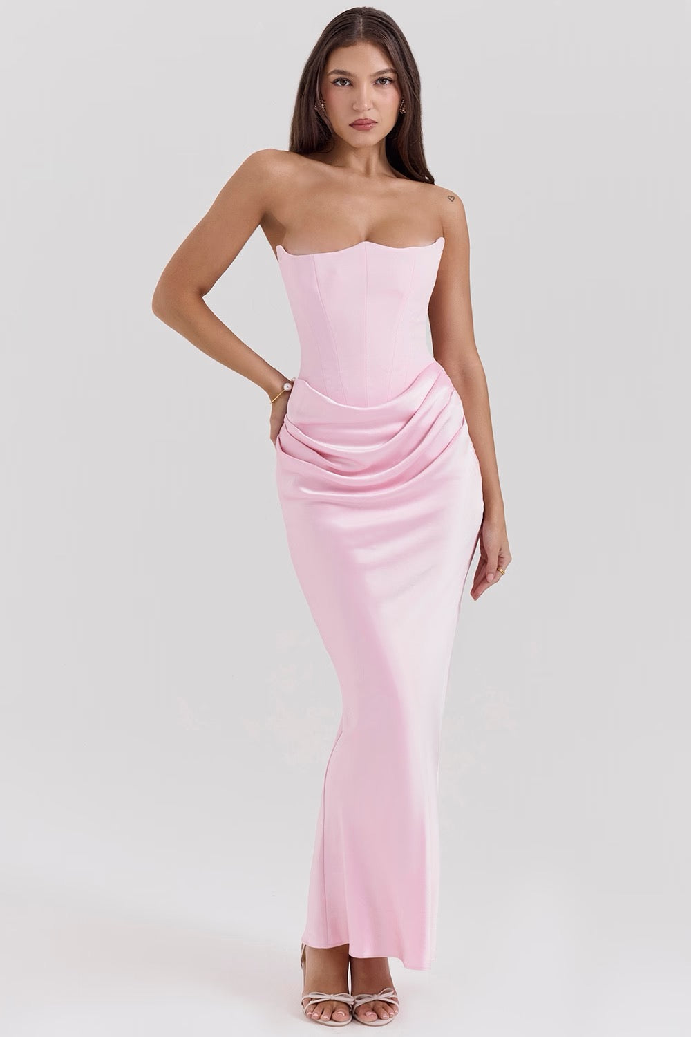 Tessa | Trägerloses Maxikleid Black | FormaLuxe