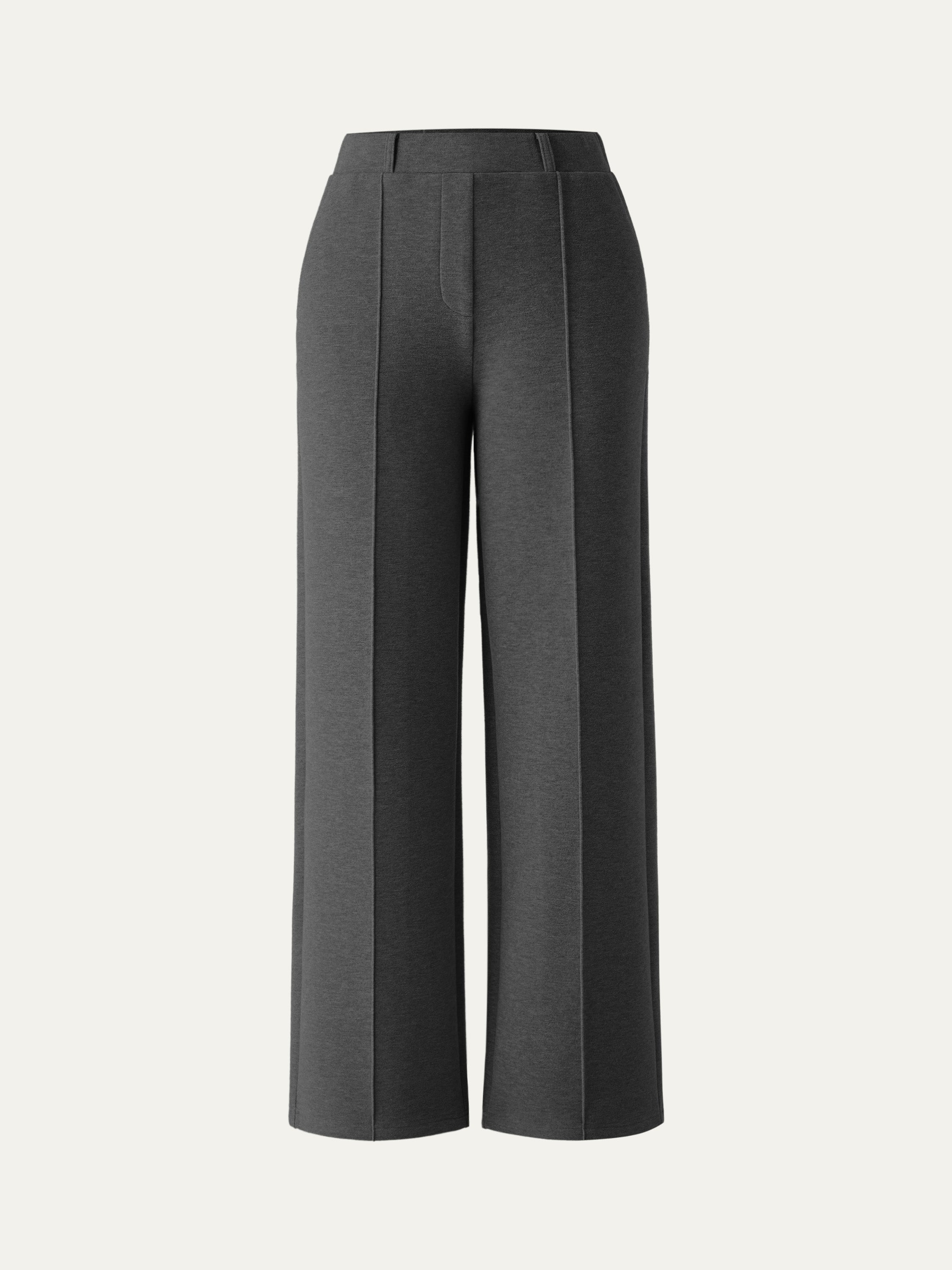 High Waisted Straight Leg Pull On Pant Heather Morganite – Women > Bottoms > Pants | FormaLuxe