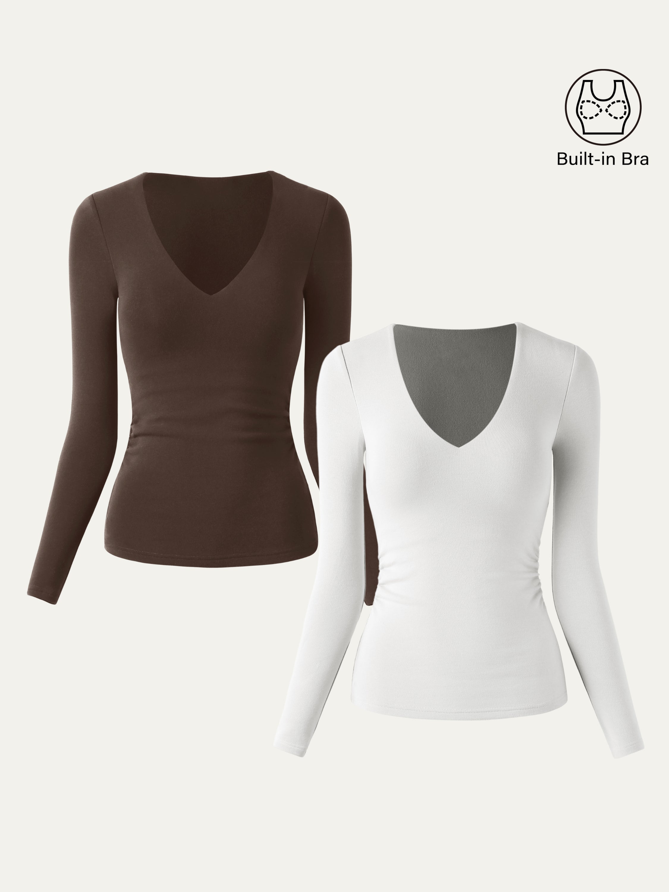 Haut Brami à encolure en V et côtés froncés Eco-Mousse®2.0 Espresso – Femmes > Hauts > Hauts de soutien-gorge | FormaLuxe
