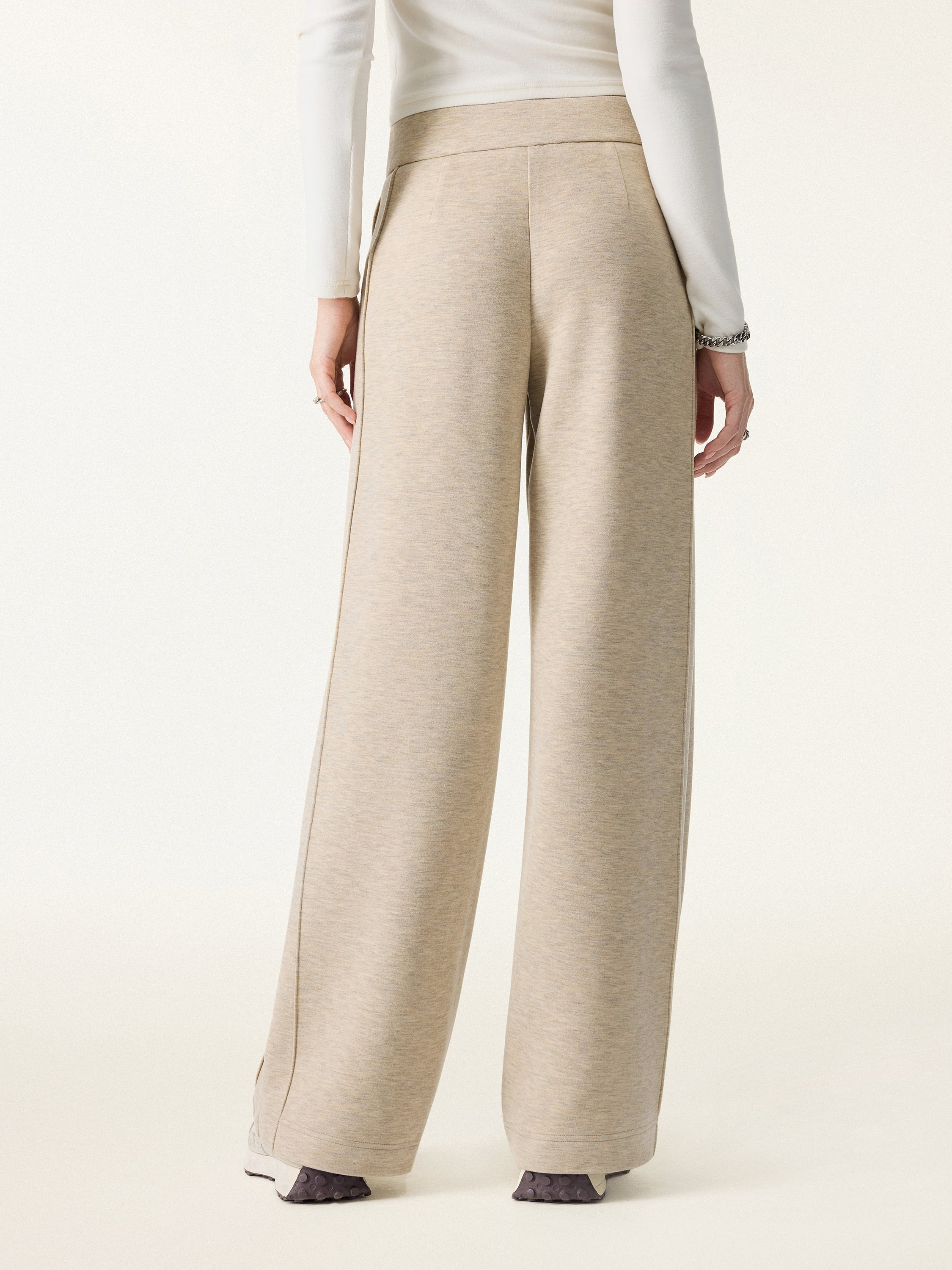 Cozy Warm High Rise Straight Leg Pull-On Pants Heather Morganite – Women > Bottoms > Pants | FormaLuxe