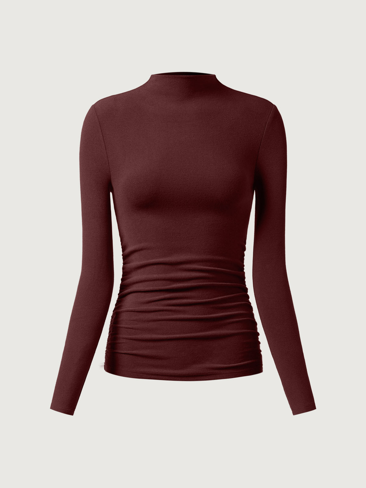 Top à col montant et côtés froncés Eco-Mousse® Off White – Femmes > Hauts > Chemises&Hauts | FormaLuxe