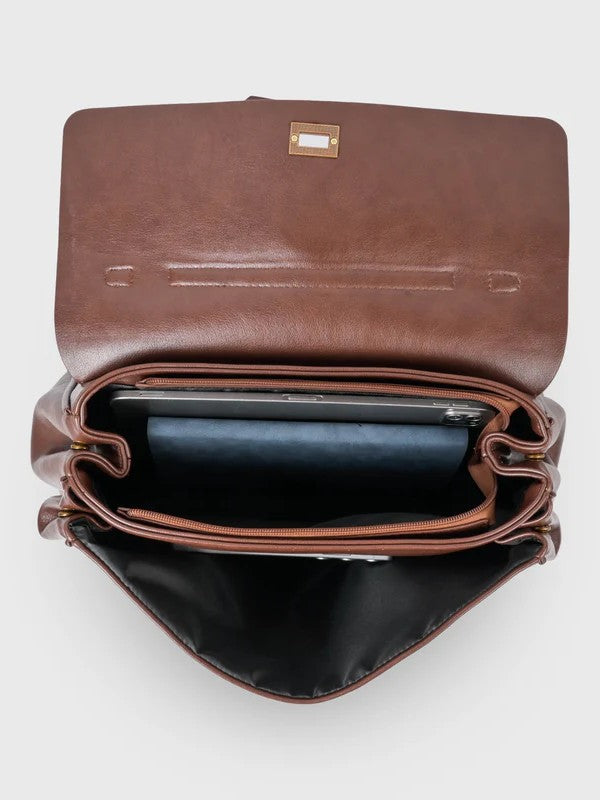 Cecil | Structured Shoulder Bag Dark Brown | FormaLuxe
