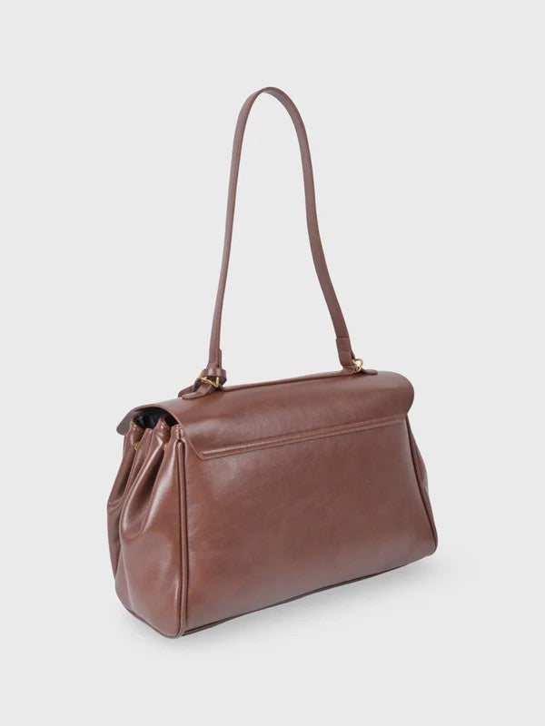 Cecil | Structured Shoulder Bag Dark Brown | FormaLuxe