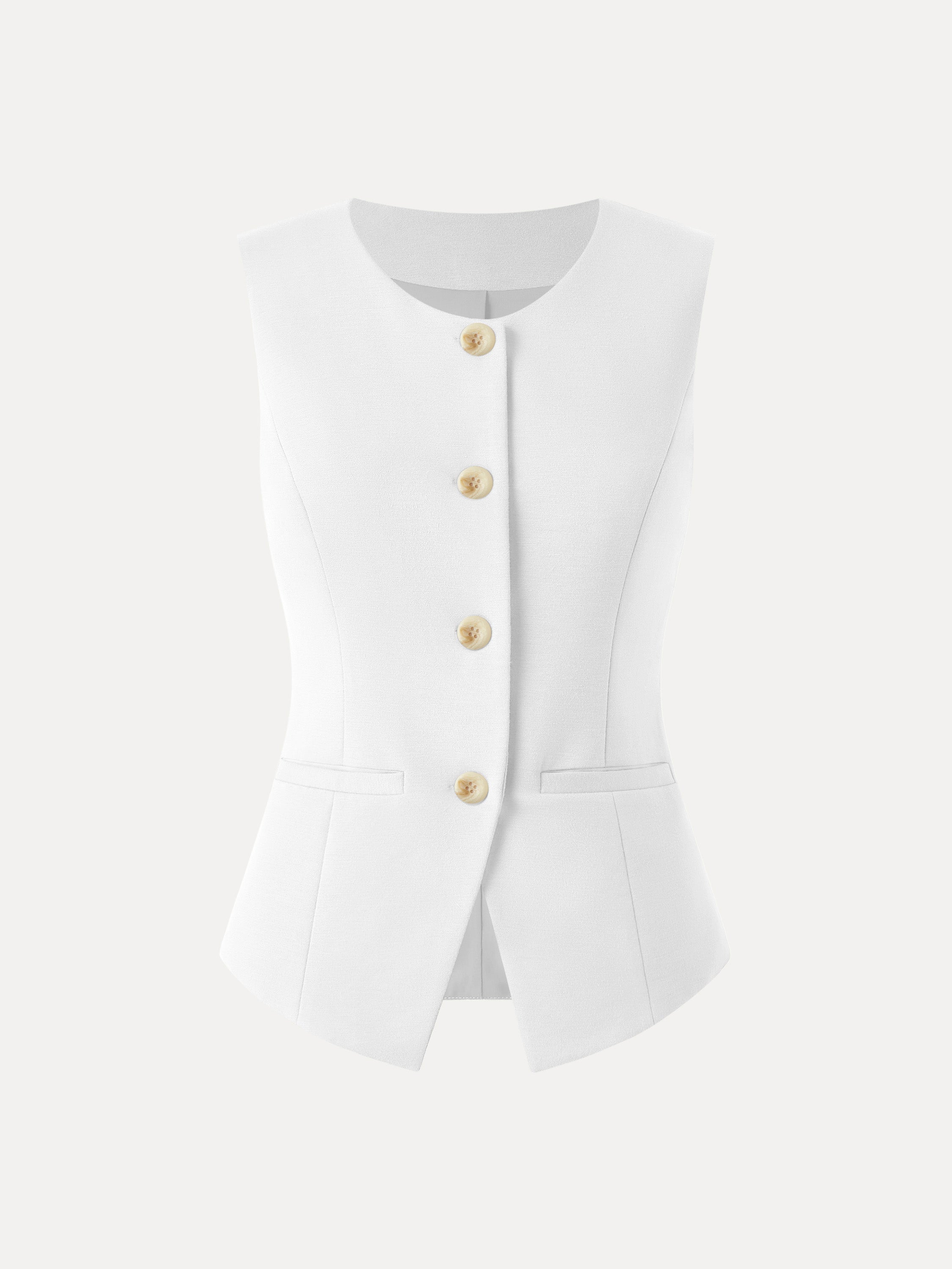 Office Staple Waistcoat with Pockets Fawn – Women > Tops > Shirts&Tops | FormaLuxe