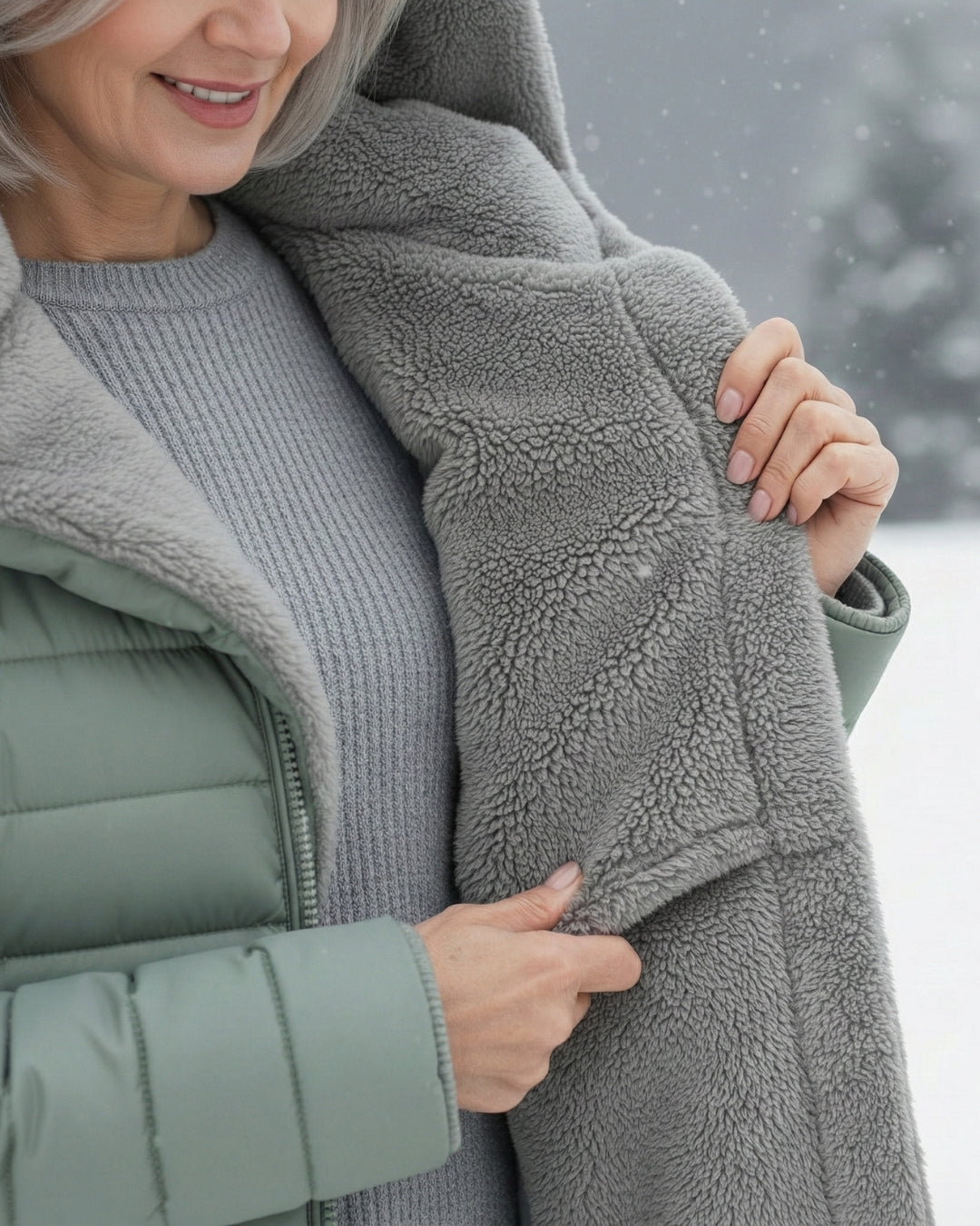 Julia - Fleece Lined Puffer Coat Dunkelgrün (Fast ausverkauft!) | FormaLuxe