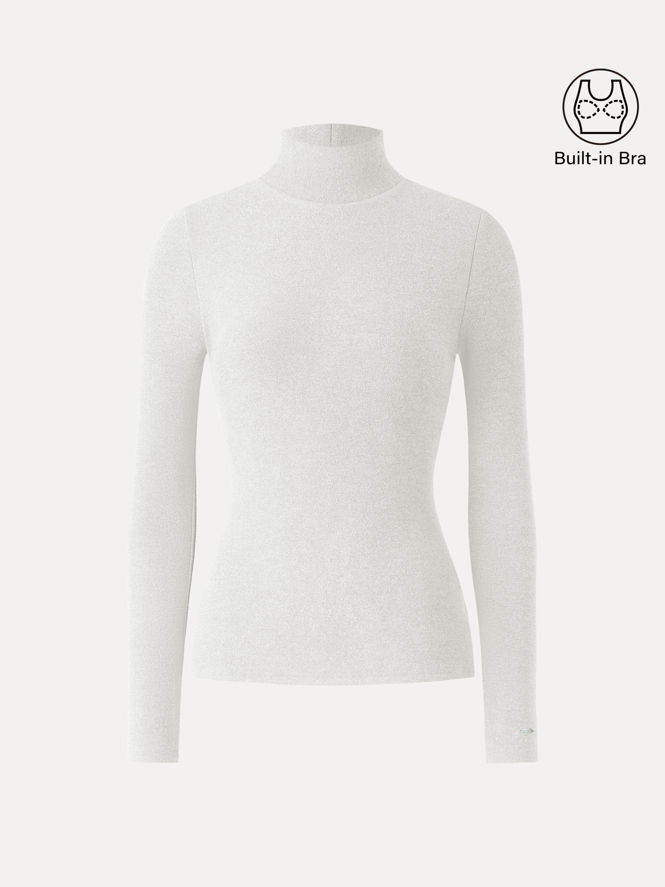 MaxWarm Turtleneck Long Sleeve Brami Heather Black – Women > Tops > Bra Tops | FormaLuxe