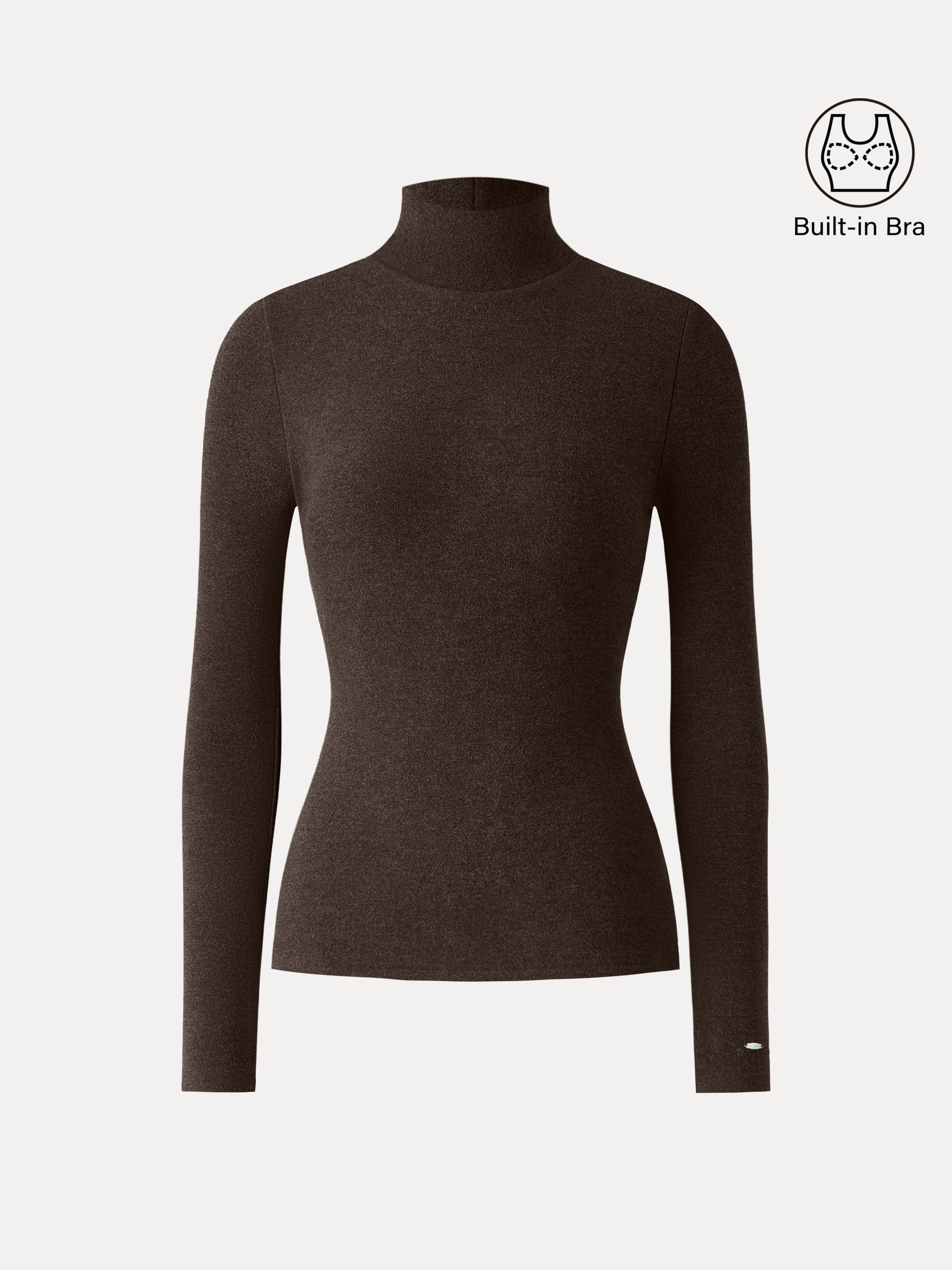 MaxWarm Turtleneck Long Sleeve Brami Heather Black – Women > Tops > Bra Tops | FormaLuxe