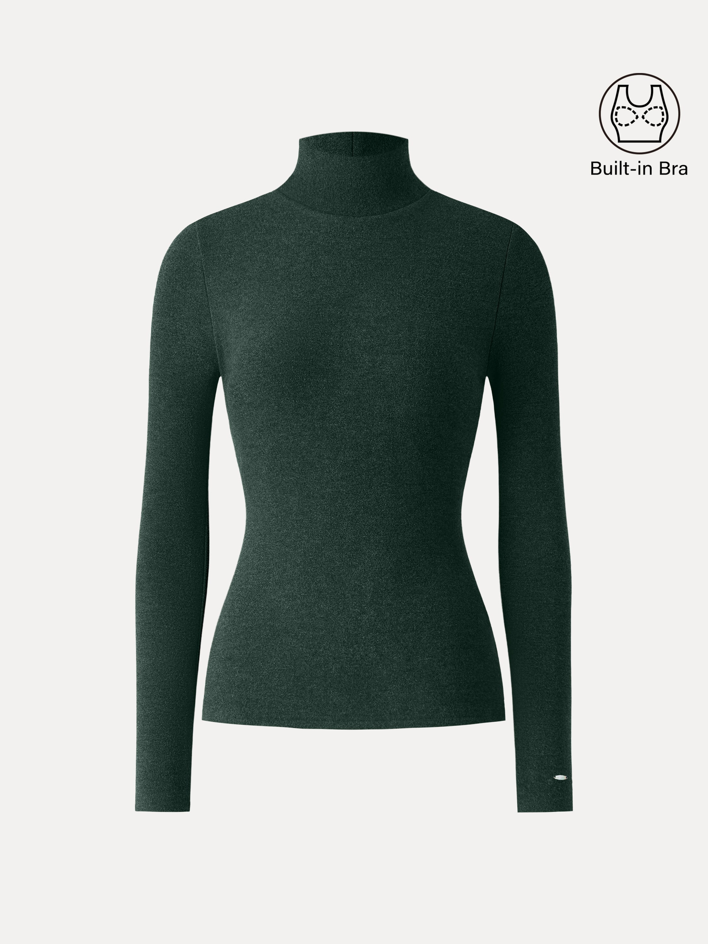 MaxWarm Turtleneck Long Sleeve Brami Heather Black – Women > Tops > Bra Tops | FormaLuxe