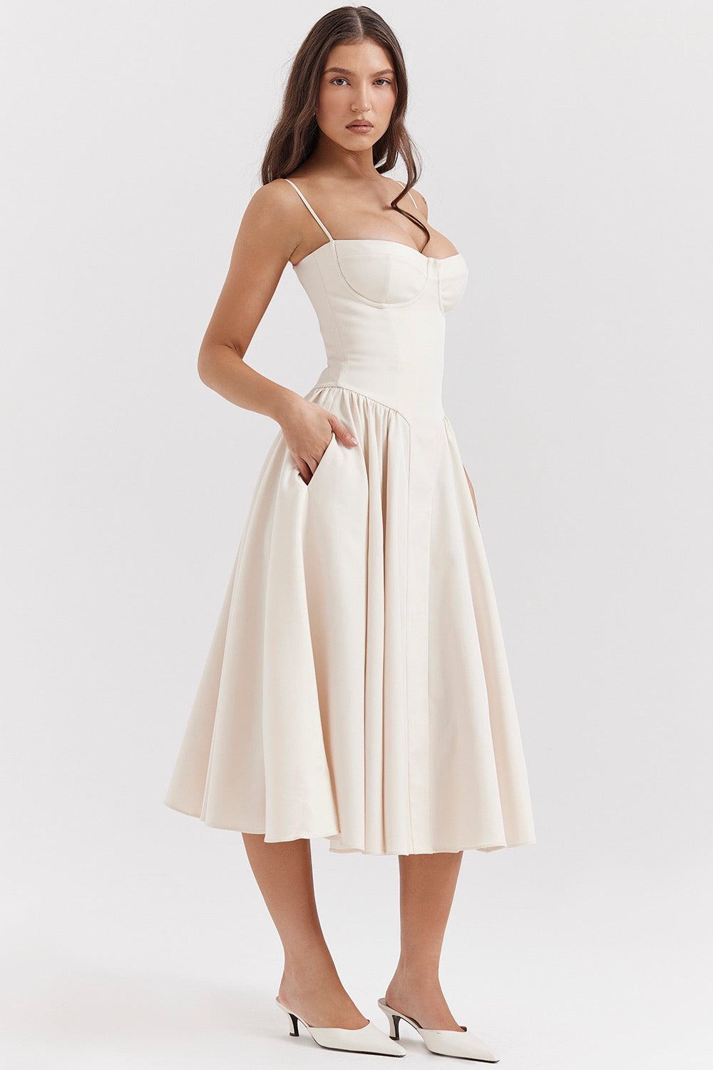 Felicity | Taillengestaltendes Sommerkleid Navy blue | FormaLuxe