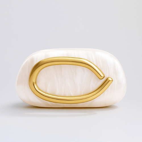 Sculptural Pearl Clutch White | FormaLuxe