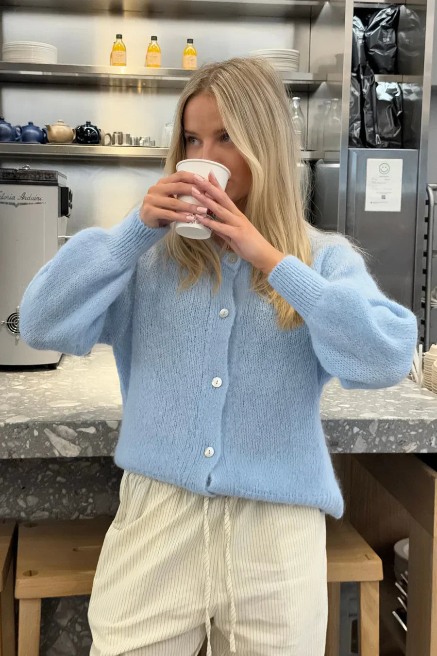 Briella | Casual Knitted Cardigan Mint | FormaLuxe