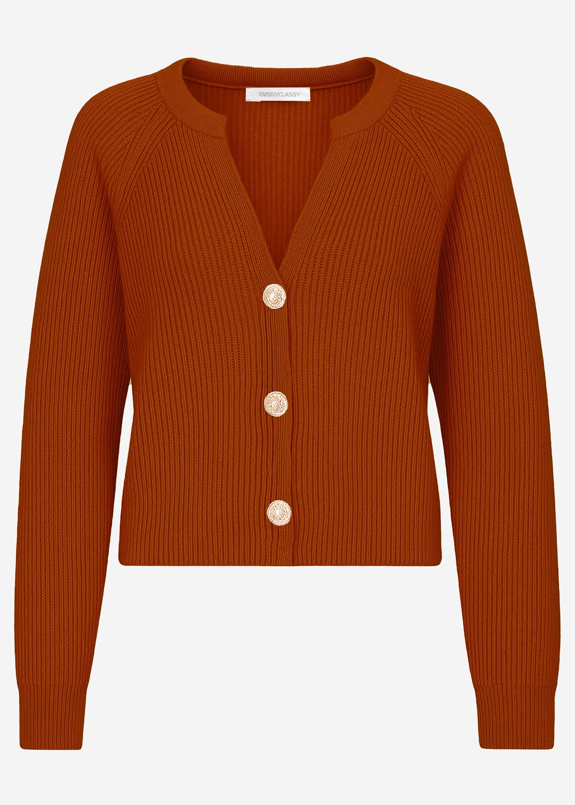 Cardigan mit V-Ausschnitt - braun – Bekleidung > Cardigans | FormaLuxe