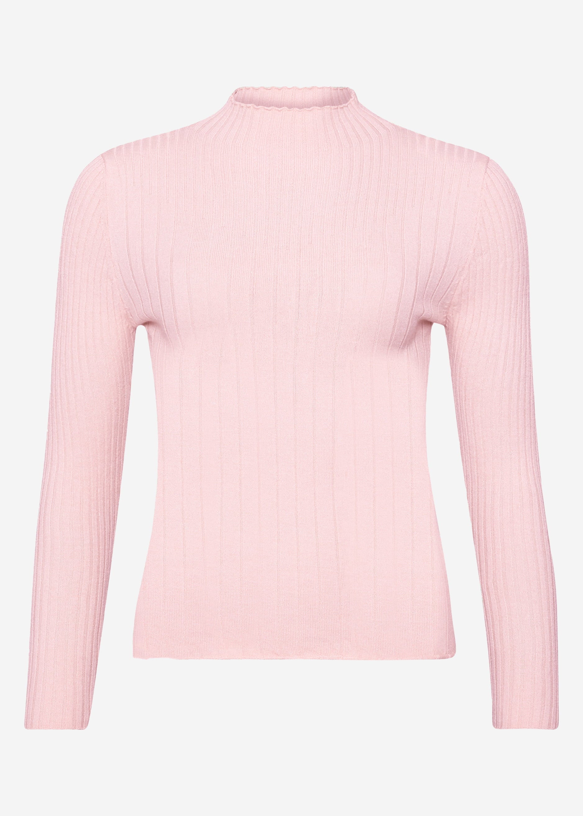 Rippstrickoberteil mit Stehkragen - rosa – Bekleidung > Pullover | FormaLuxe