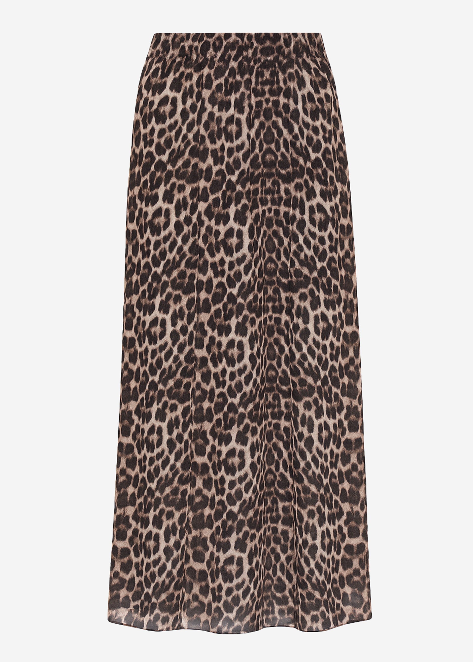 Langer Chiffon Rock mit Leo-Print - beige – Bekleidung > Röcke | FormaLuxe