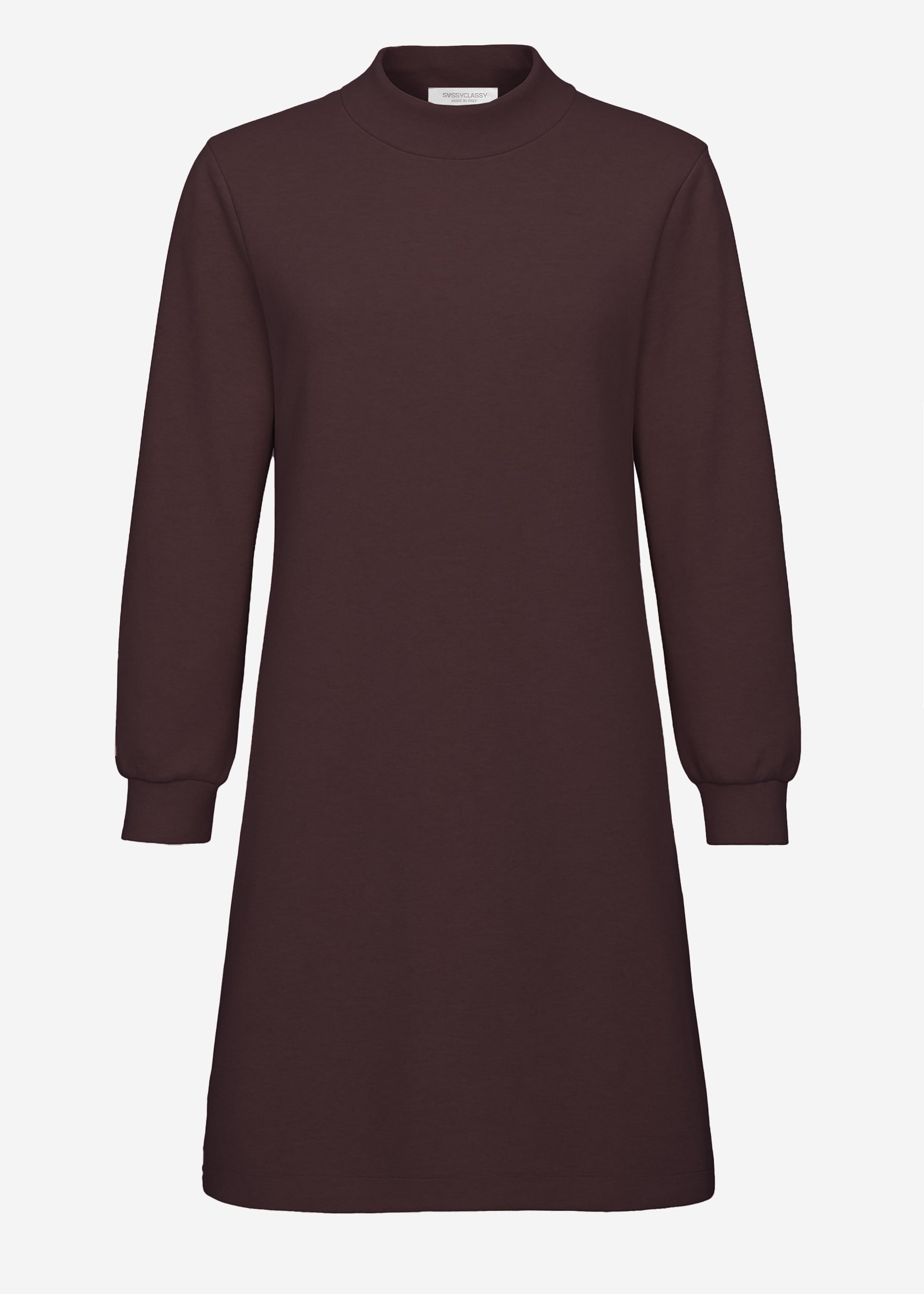 Sweatkleid mit Stehkragen - braun – Bekleidung > Kleider | FormaLuxe