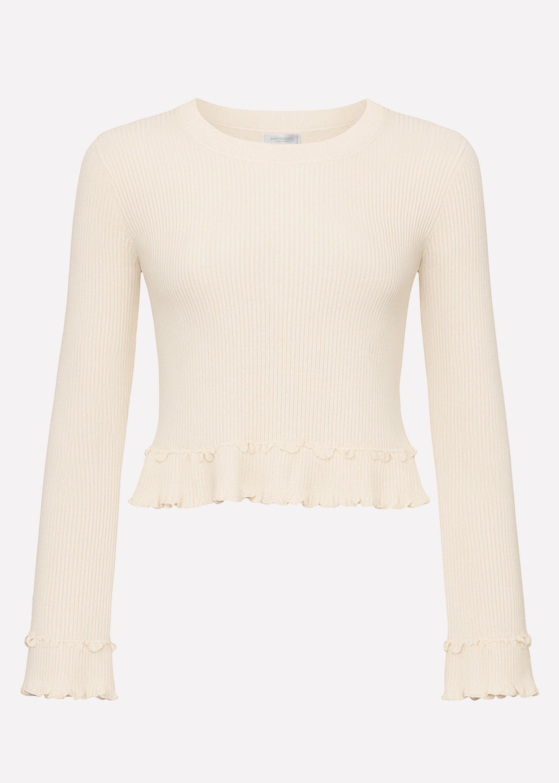 Langarmshirt mit Volants - beige – Bekleidung > Langarmshirts | FormaLuxe