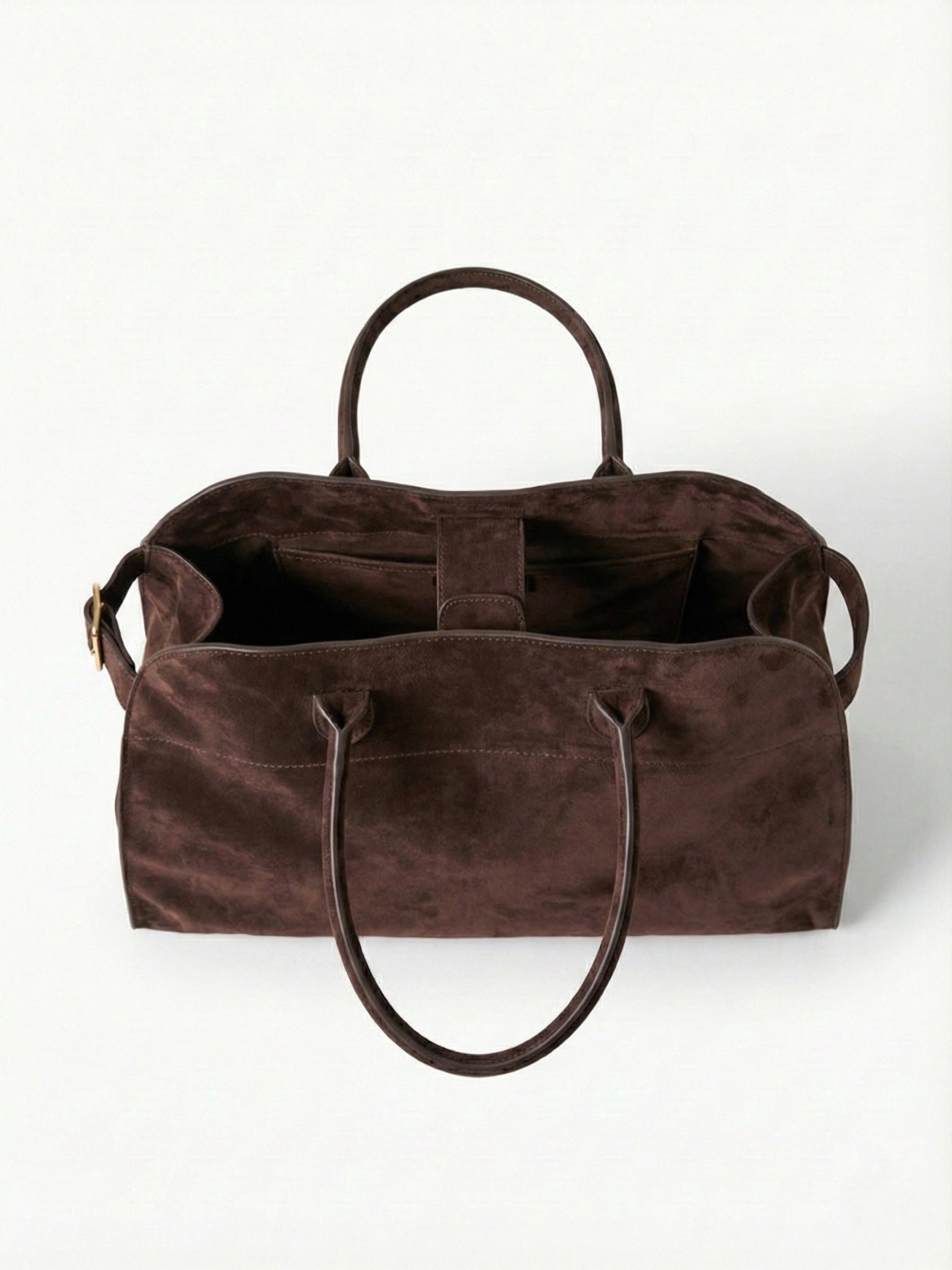 Henna | Suede Large Shopper Tote Bag Brown | FormaLuxe