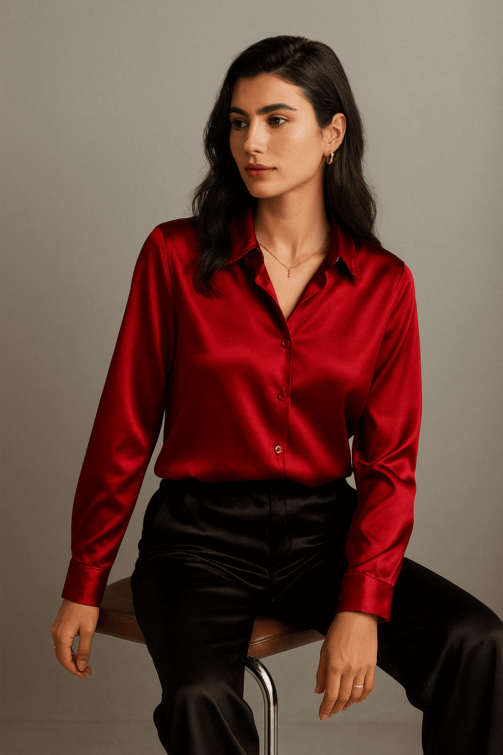 Elise – Satin-Hemdbluse [29,90 € · 2. Stück −50 % + Überraschungs-Geschenk] | FormaLuxe