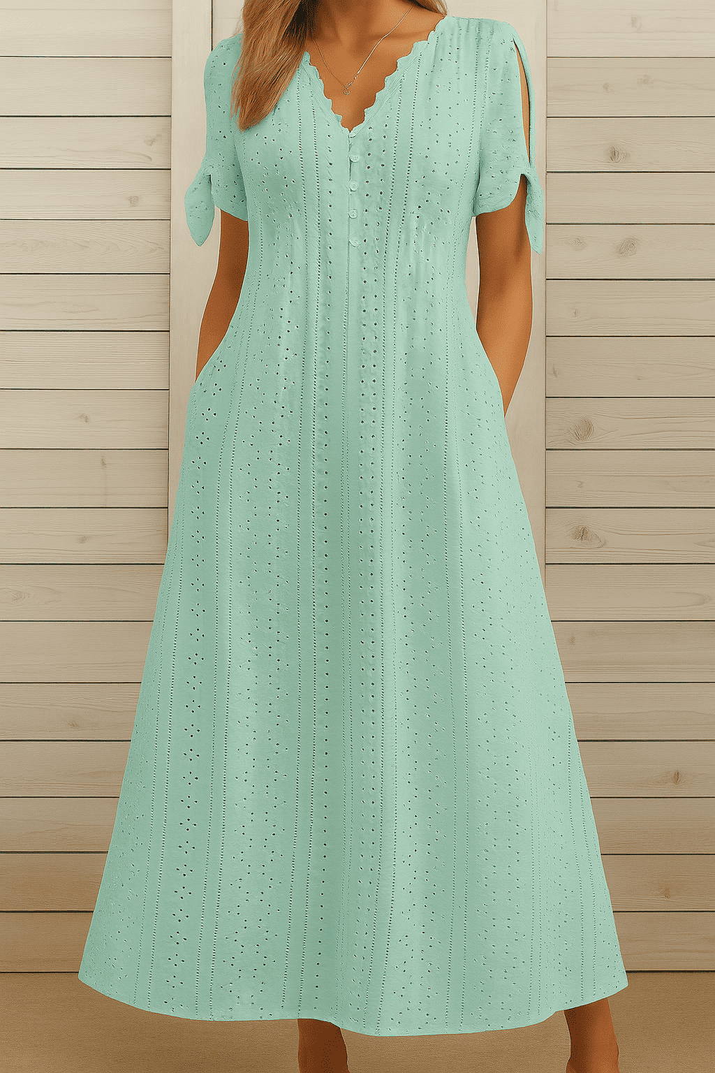 Elegantes Kleid mit V-Ausschnitt – Jetzt 2 zum Preis von 1 Weiß – Kleidung & Accessoires | FormaLuxe
