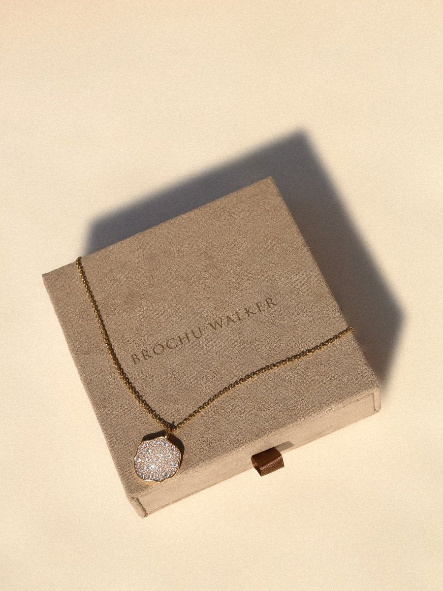 Petite Fleur Pavé Diamond Pendant Necklace – Fine Jewelry | FormaLuxe
