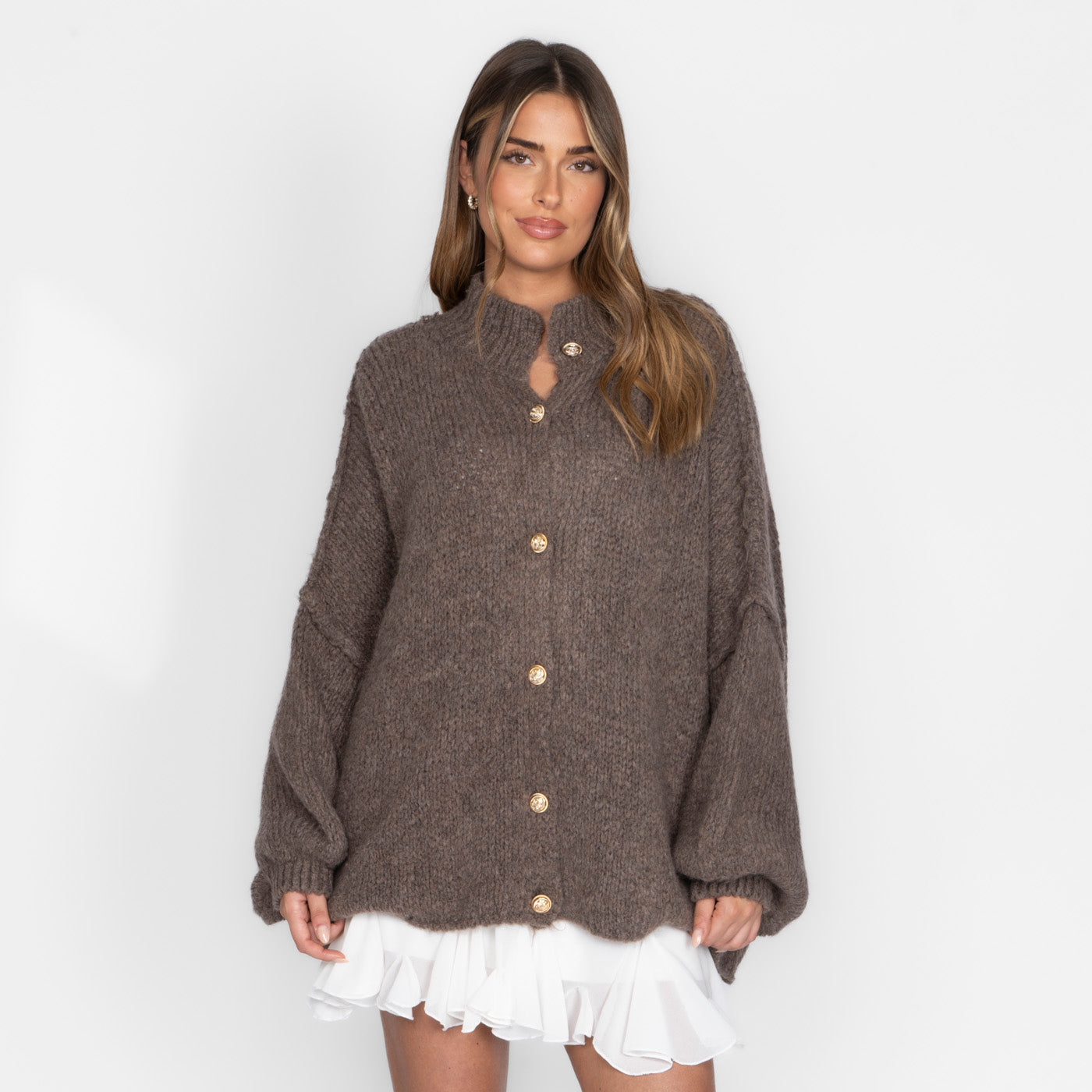 Greta | Oversized Strickjacke aus Grobstrick