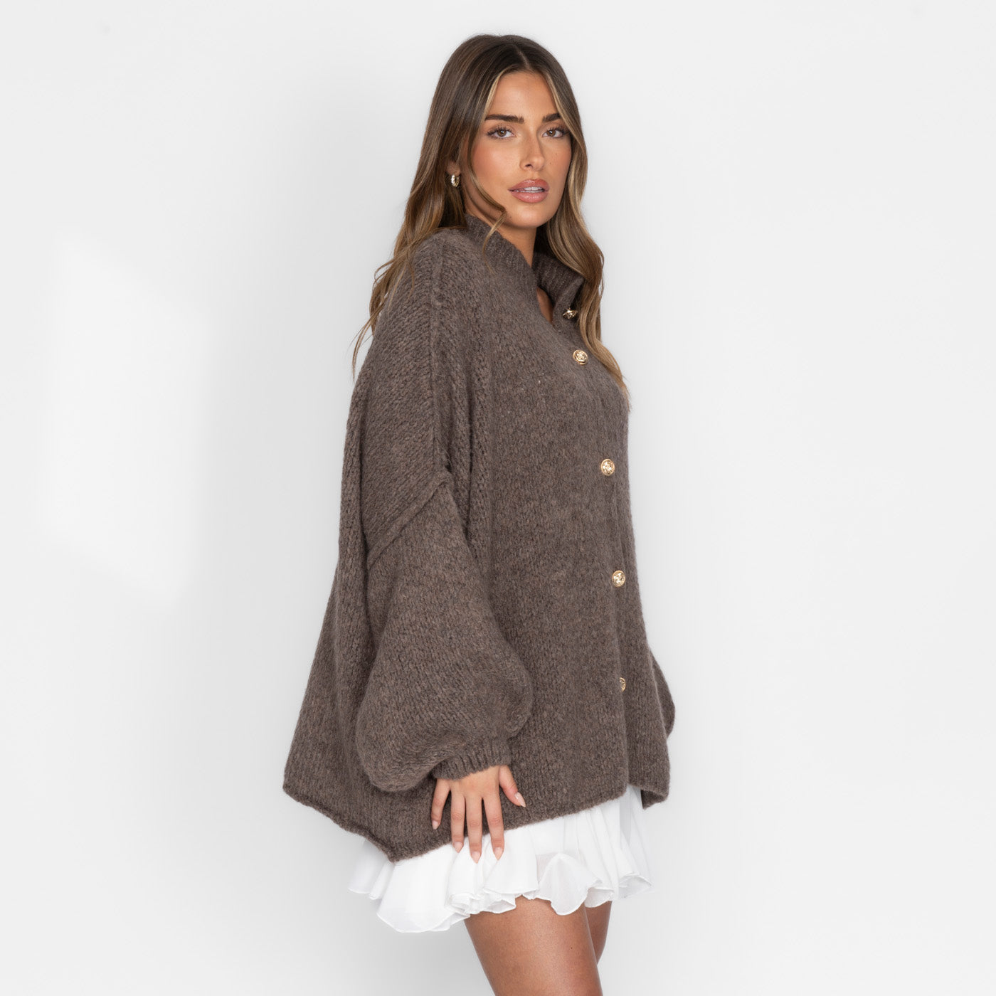 Greta | Oversized Strickjacke aus Grobstrick