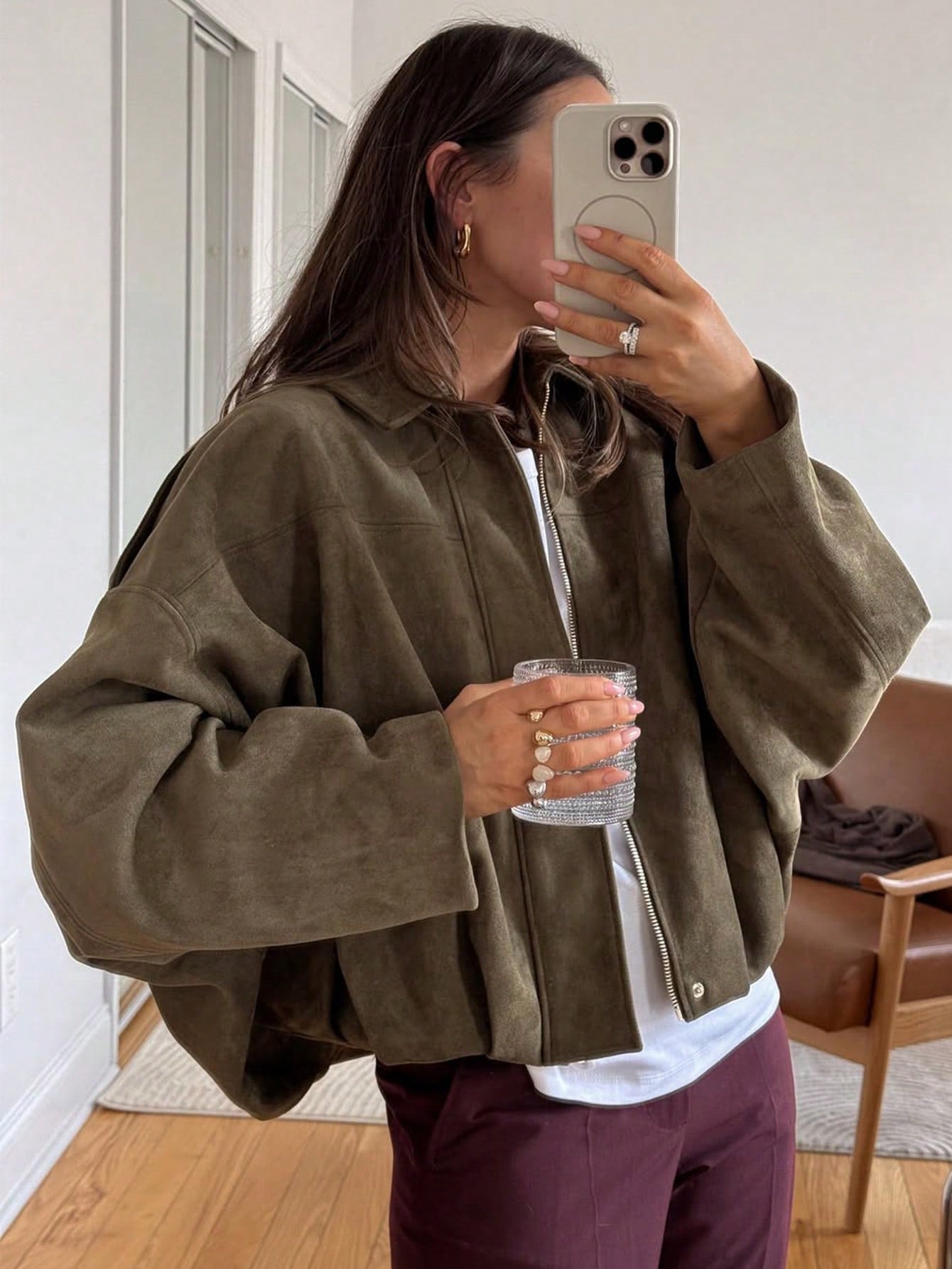 Kaori | Pilot Jacket with Suede Look