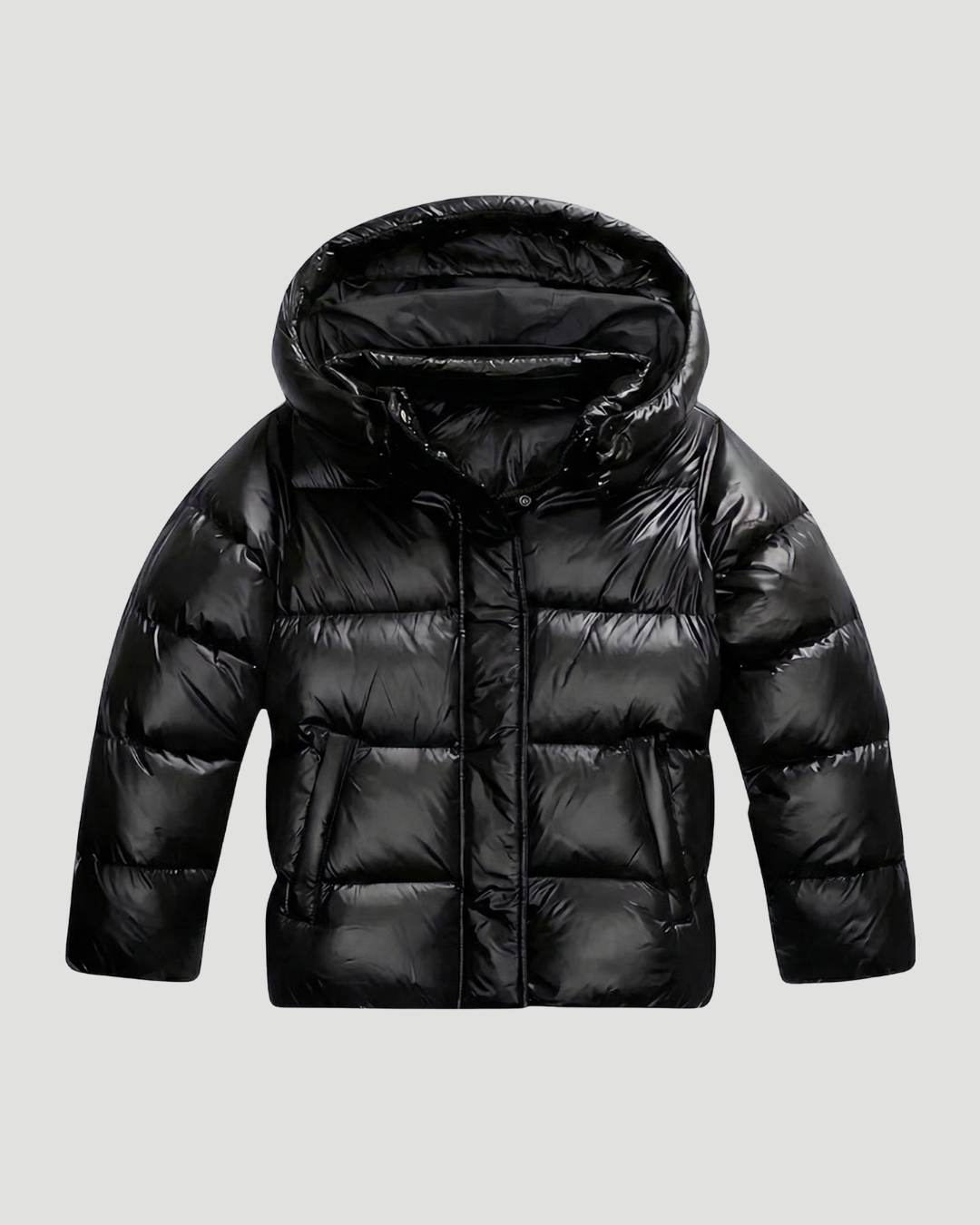 Copenhague | Doudoune à capuche brillante Bleu | FormaLuxe