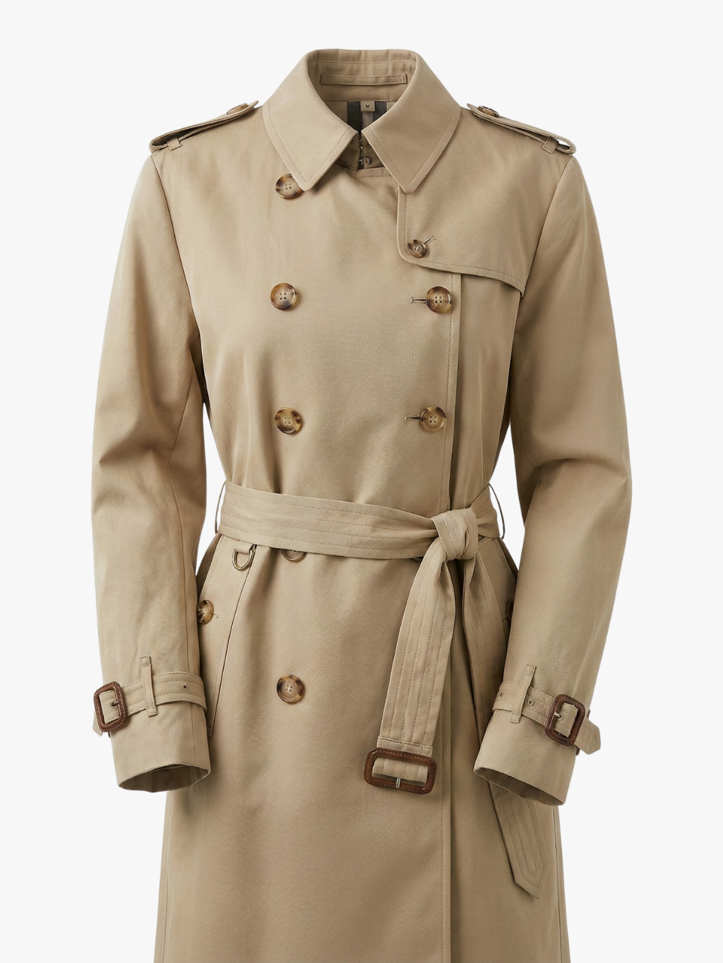 Letifen | Trench-coat croisé ceinturé Kaki | FormaLuxe
